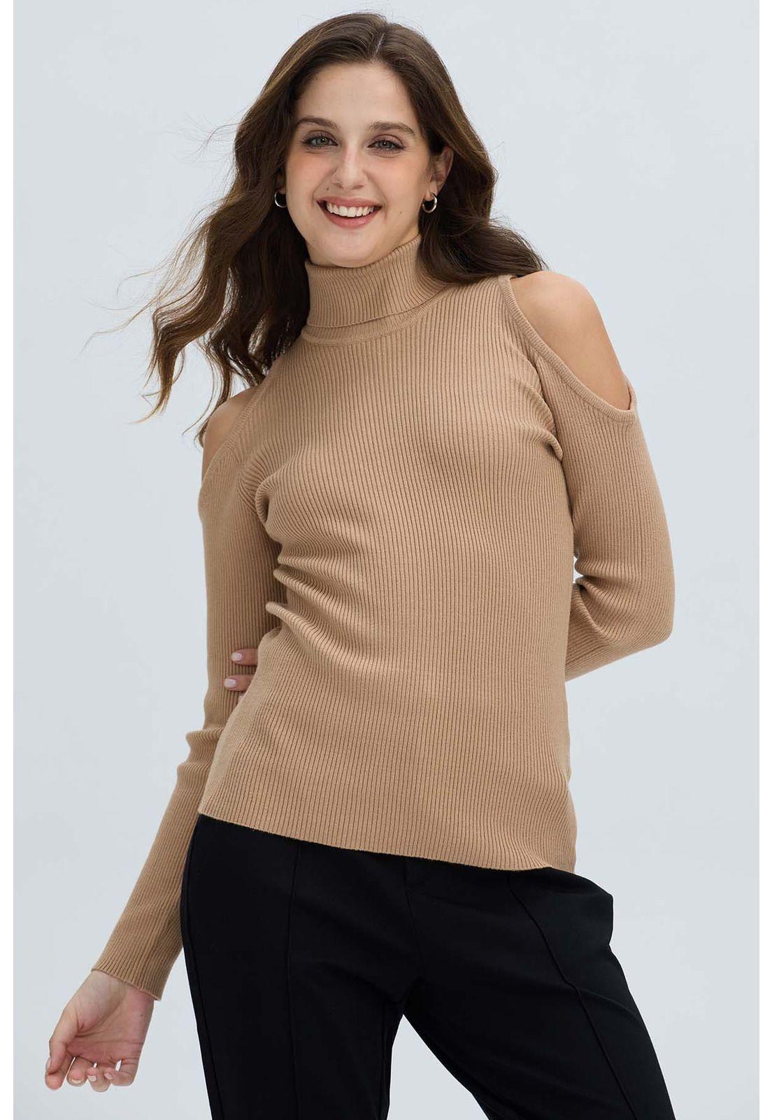 Sweater Mujer Off Camel-0