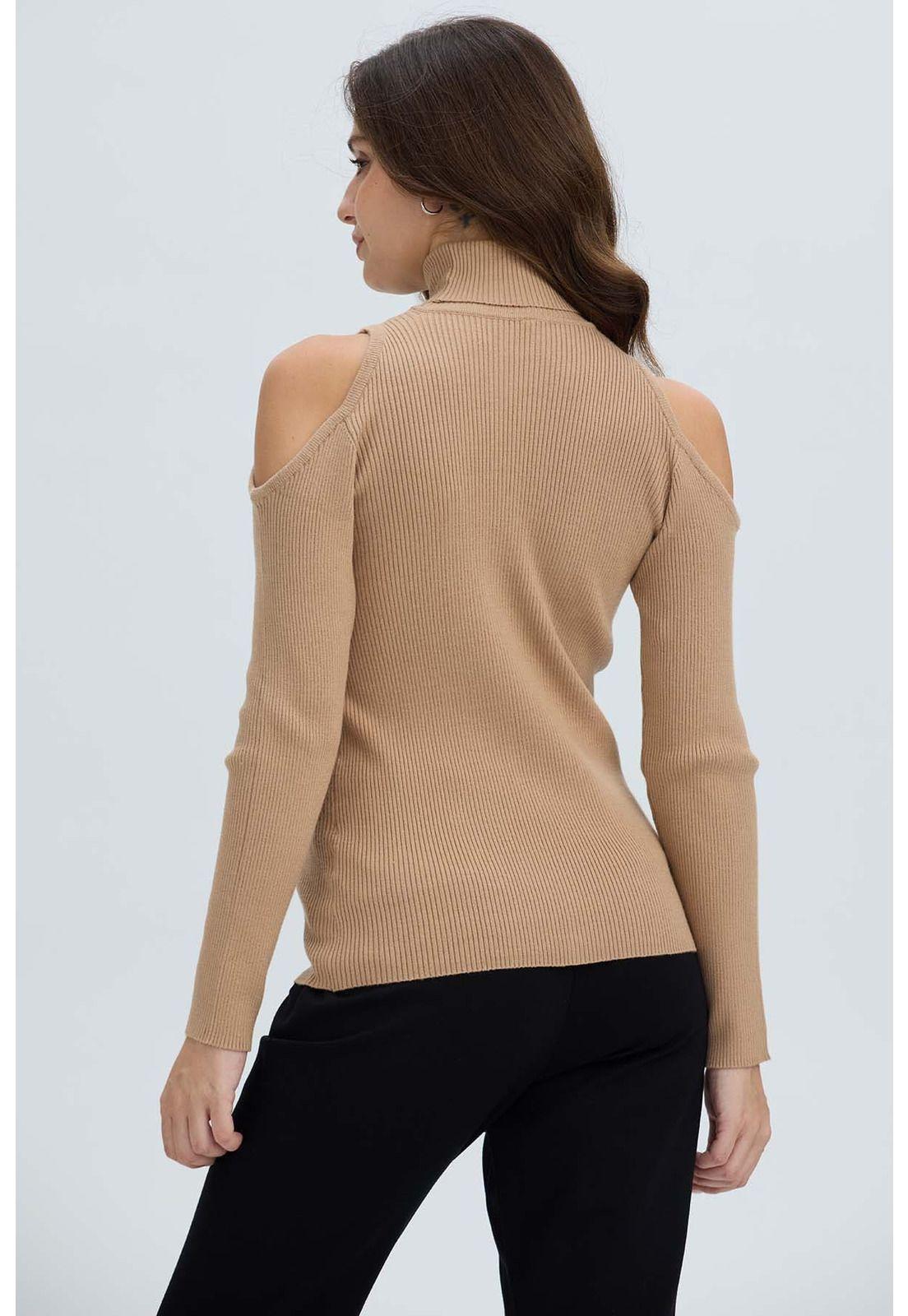 Sweater Mujer Off Camel-2