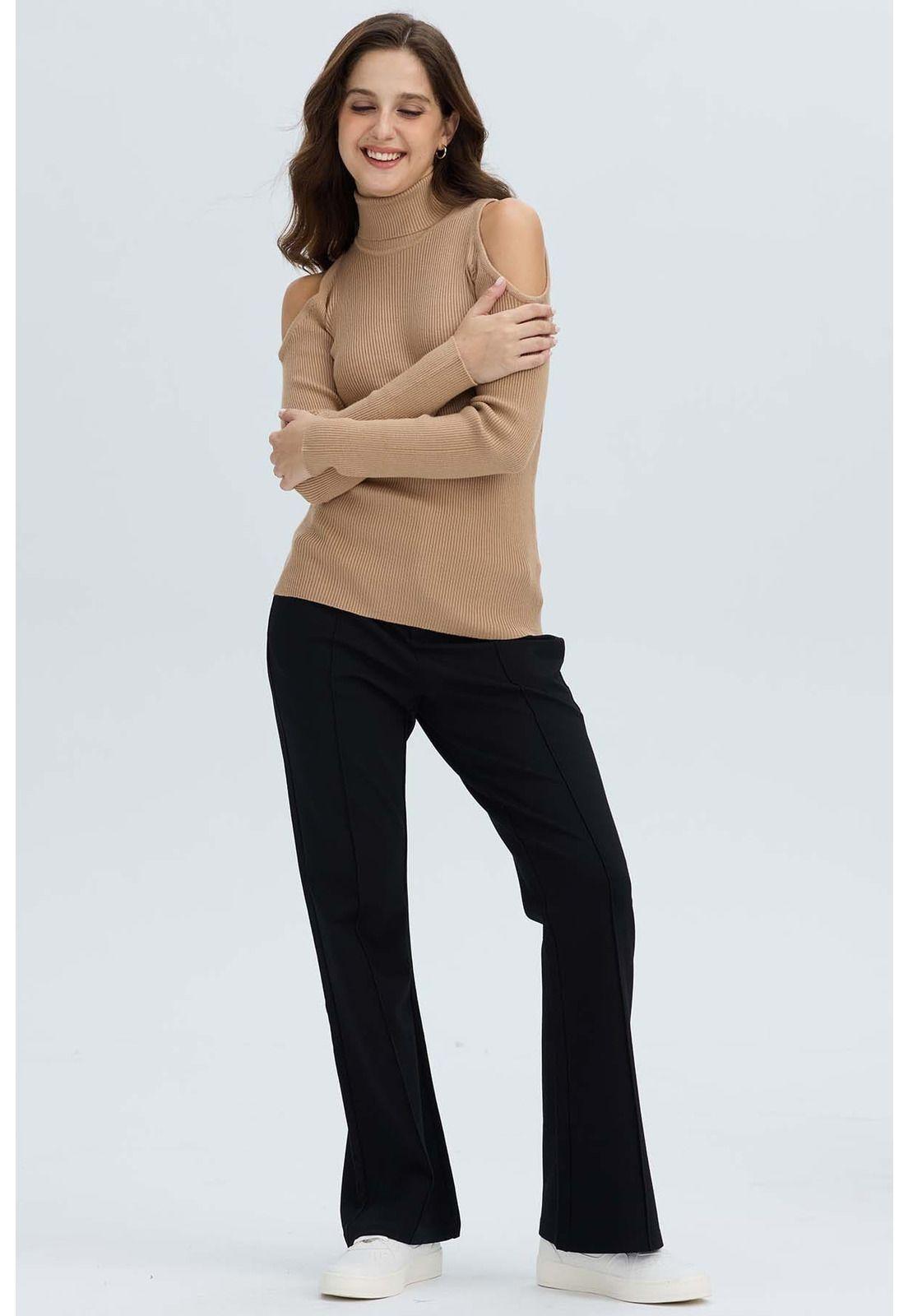 Sweater Mujer Off Camel-3