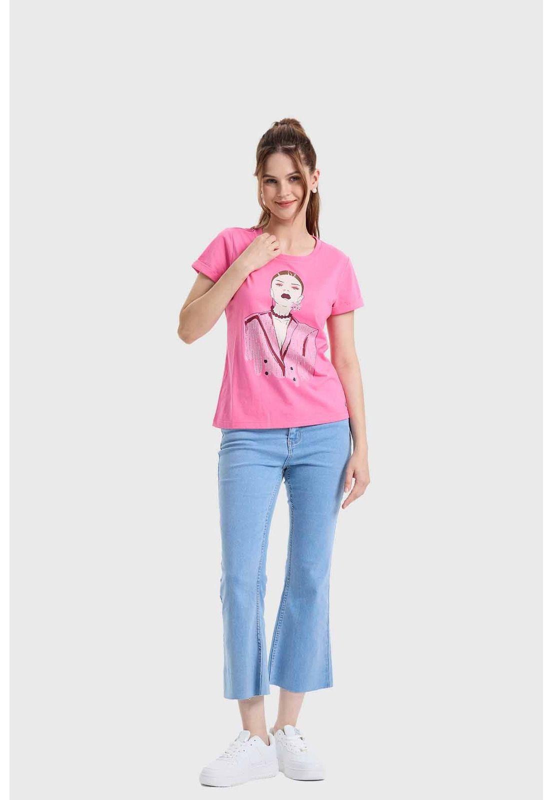 Polera Mujer Gráfica Roll Up Rosado-3