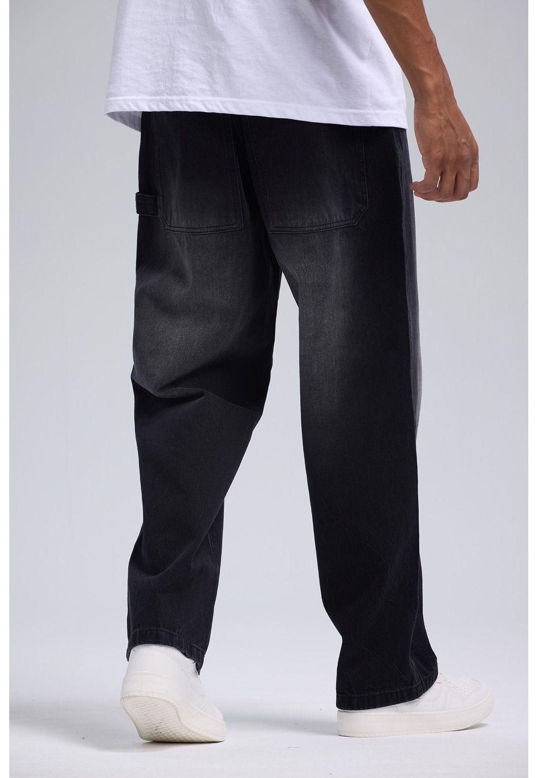 Jeans Hombre Recto Costura Negro-2