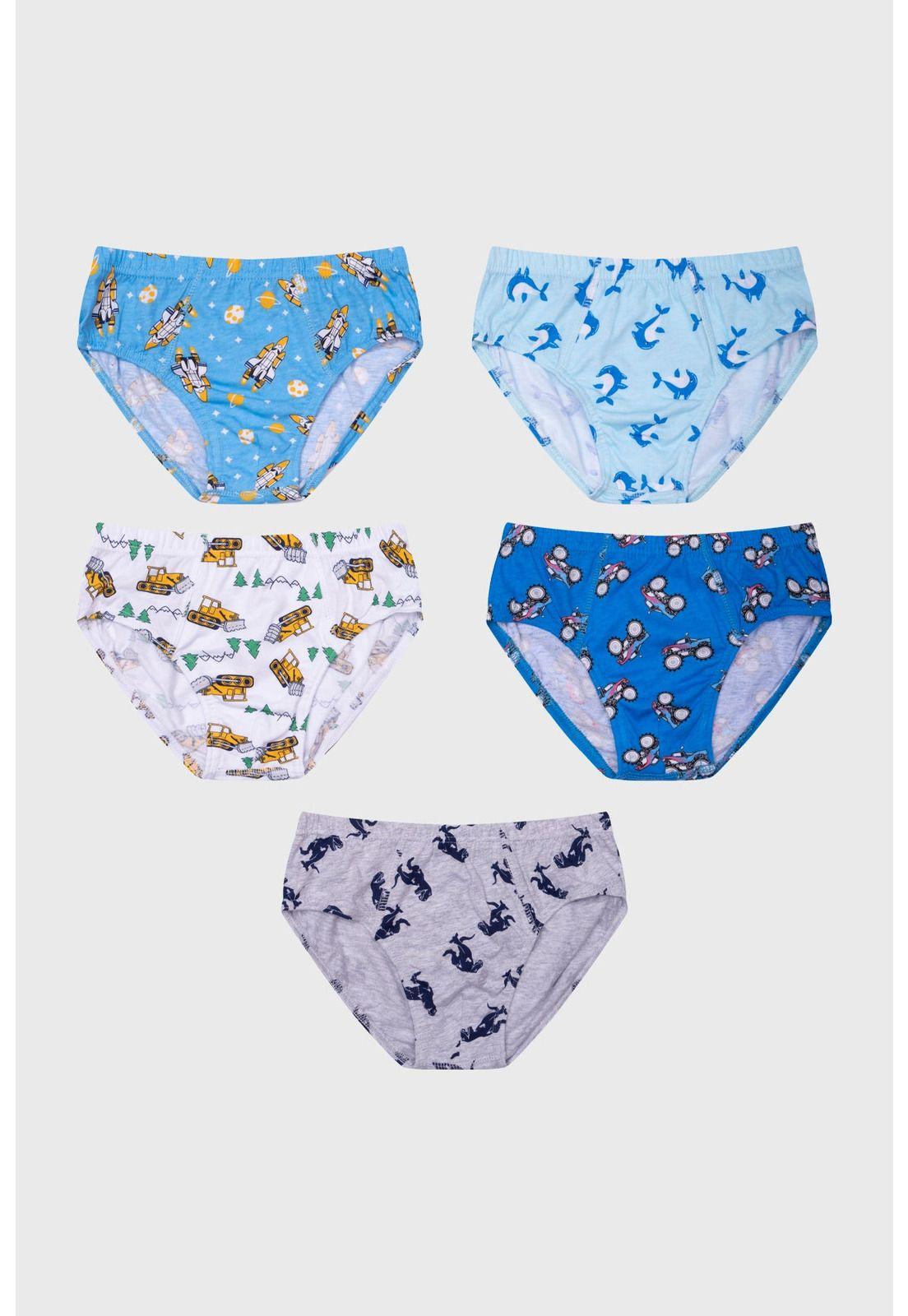 Bóxer Niño Pack 5 Full Print Celeste-0