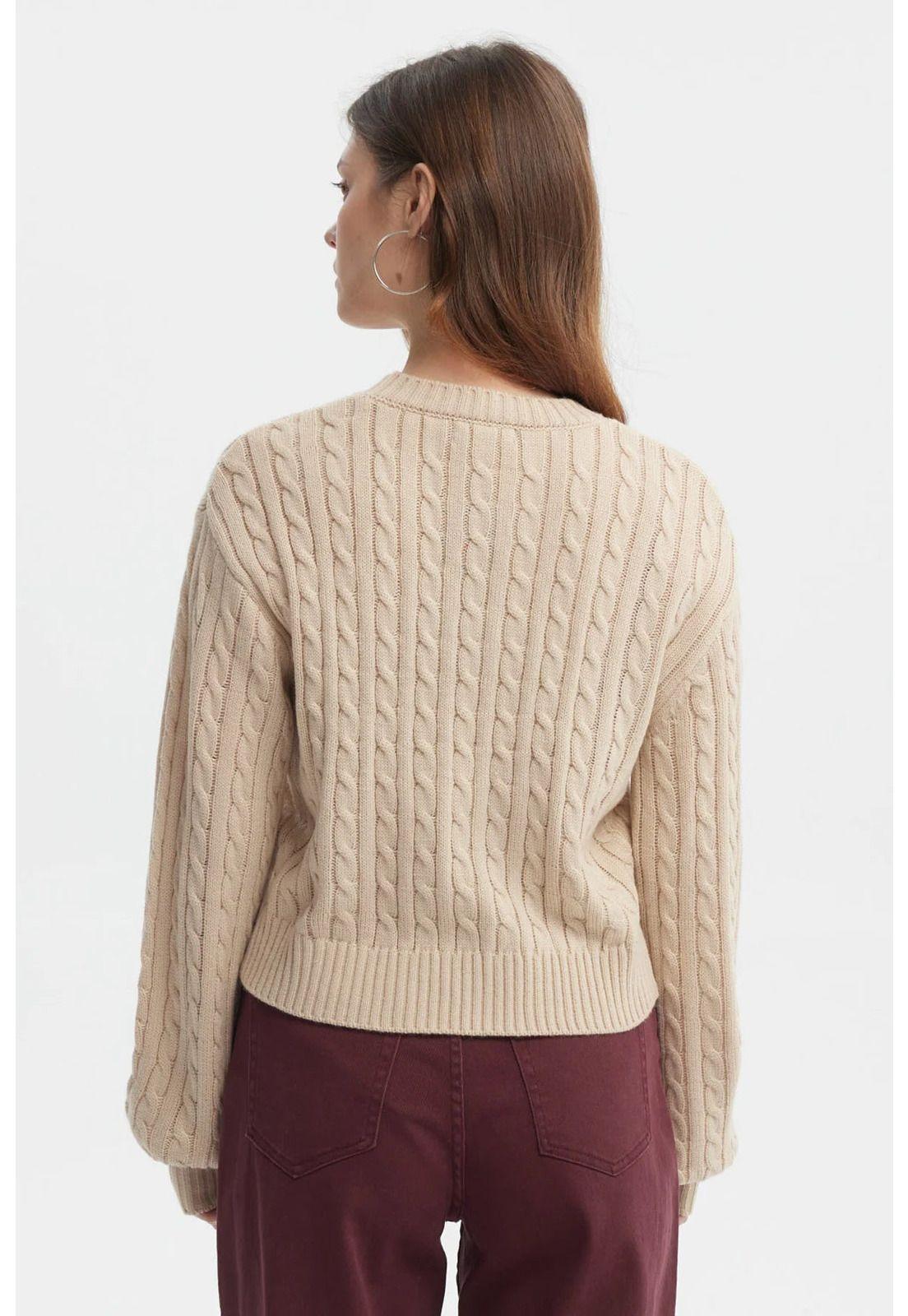 Sweater Mujer Tejido Juvenil Beige-2