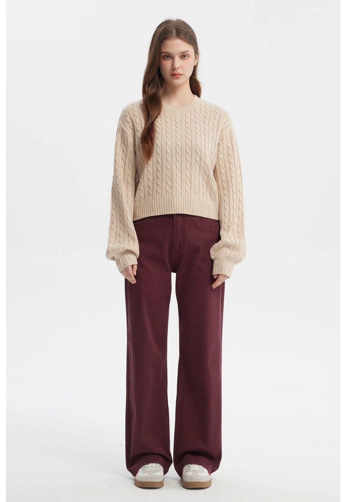 Sweater Mujer Tejido Juvenil Beige-3