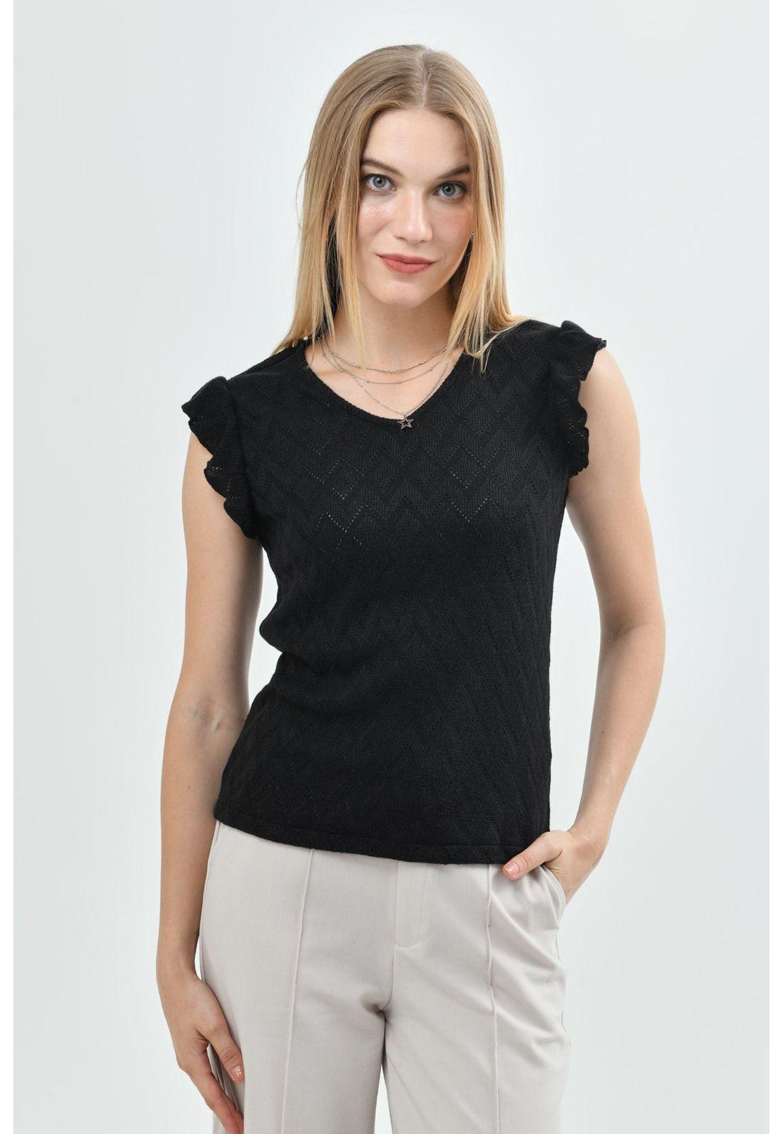 Sweater Mujer Regular Negro - X-0