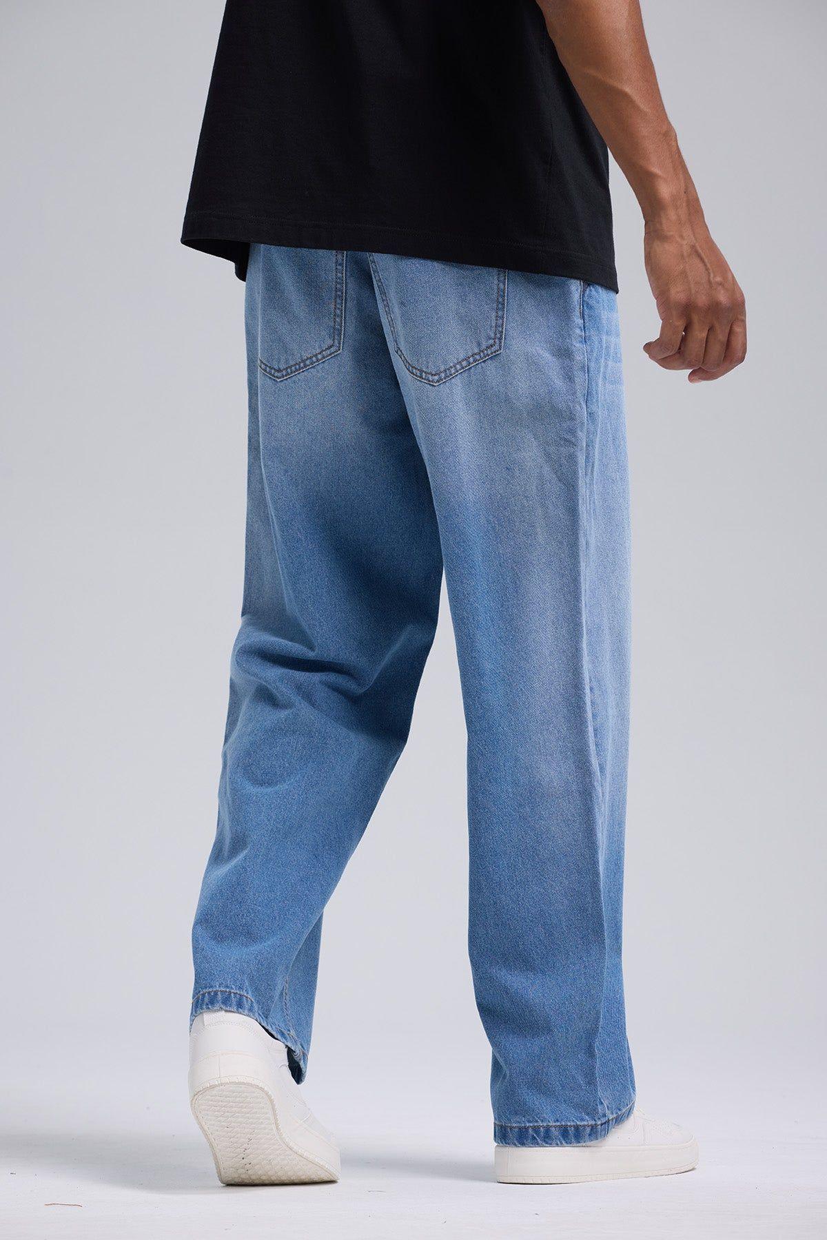 Jeans Hombre Baggy Western Azul Retro-2
