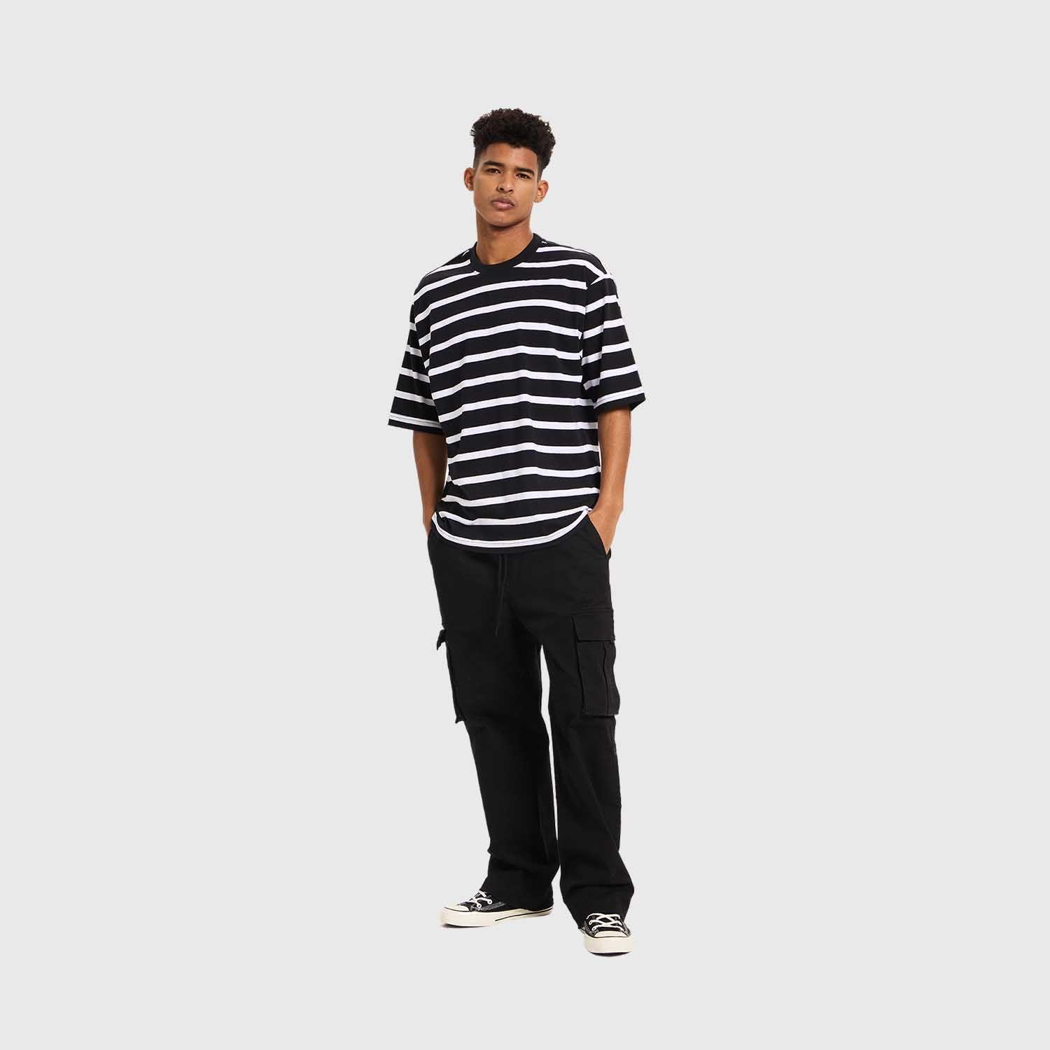Polera Hombre Rayas Negro I Fashion's Park-3