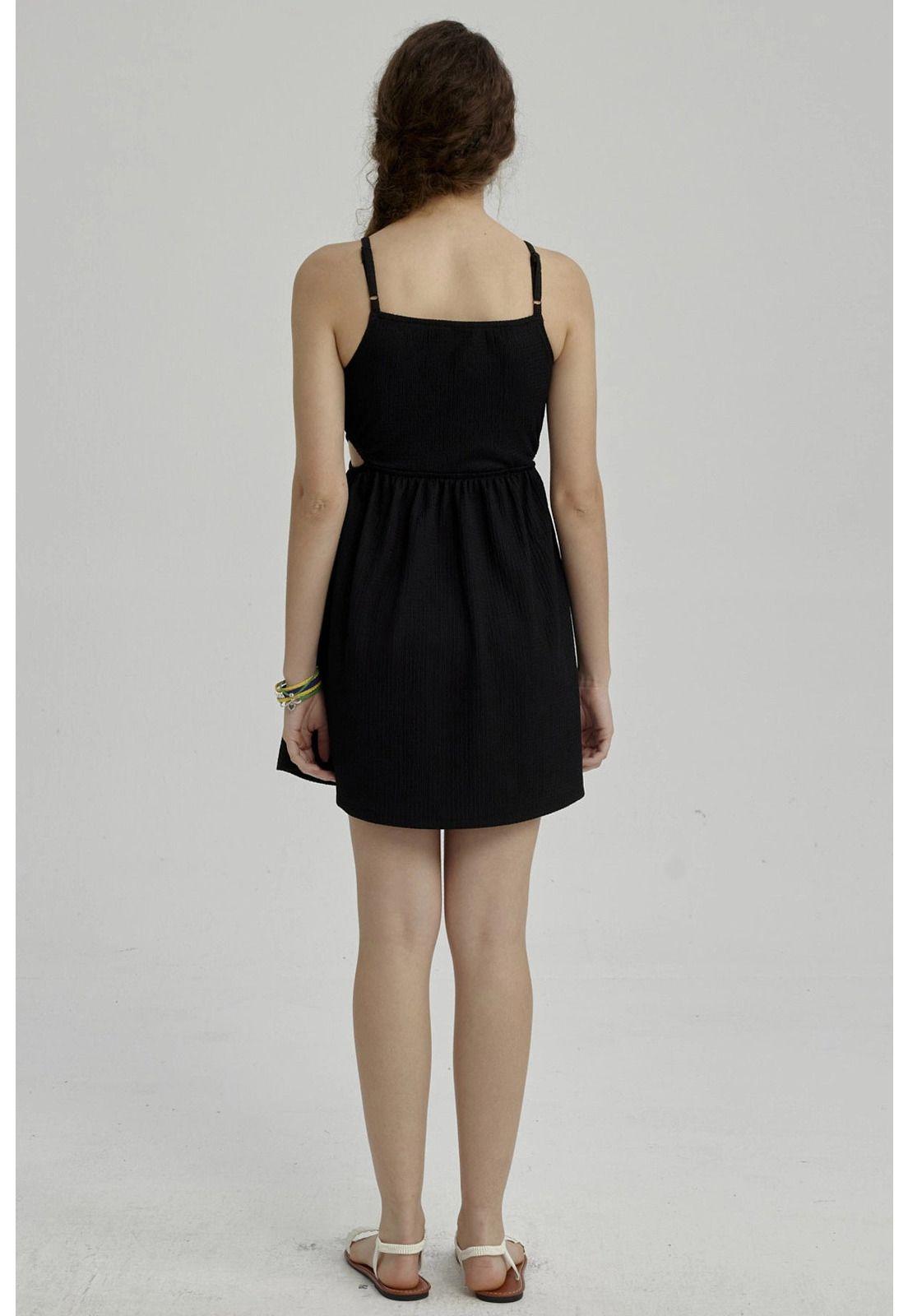 Vestido Niña Abertura En Costado Negro-2