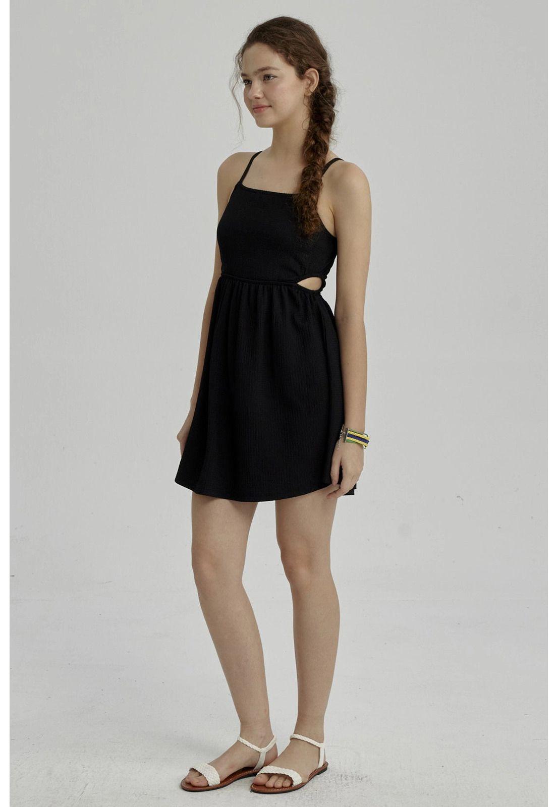 Vestido Niña Abertura En Costado Negro-3