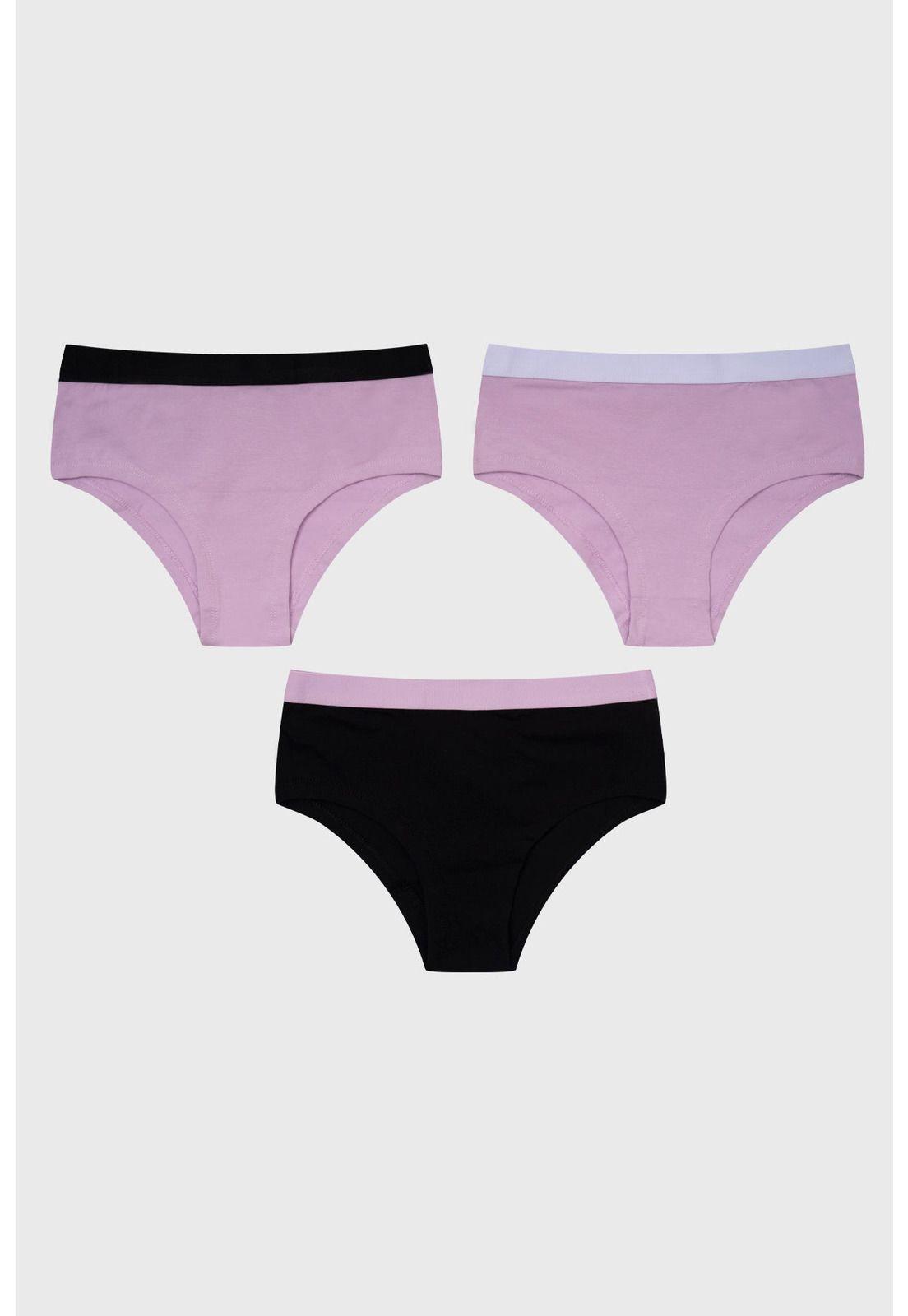 Calzón Niña Pantaleta Tripack Palo Rosa-0