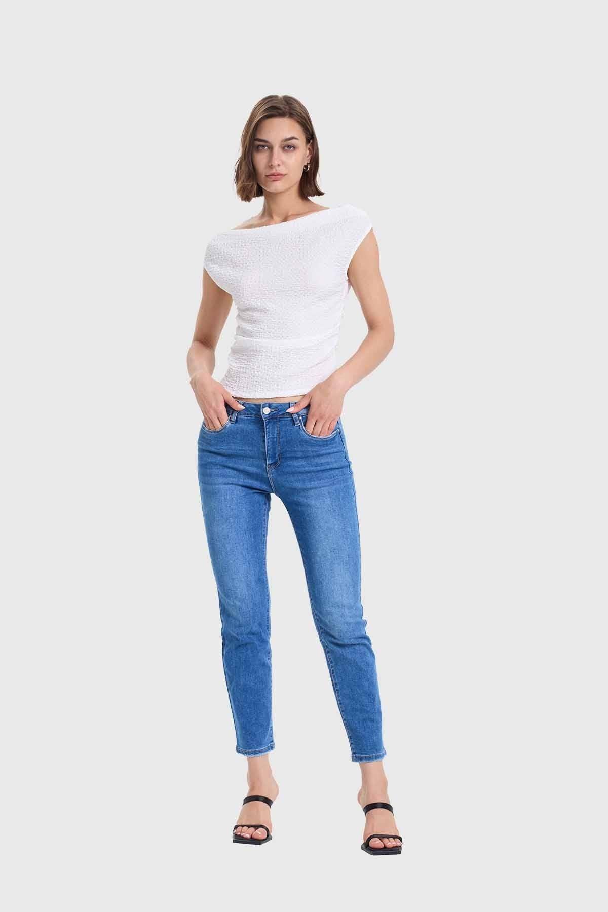 Polera Mujer Bardot Text Blanco-3