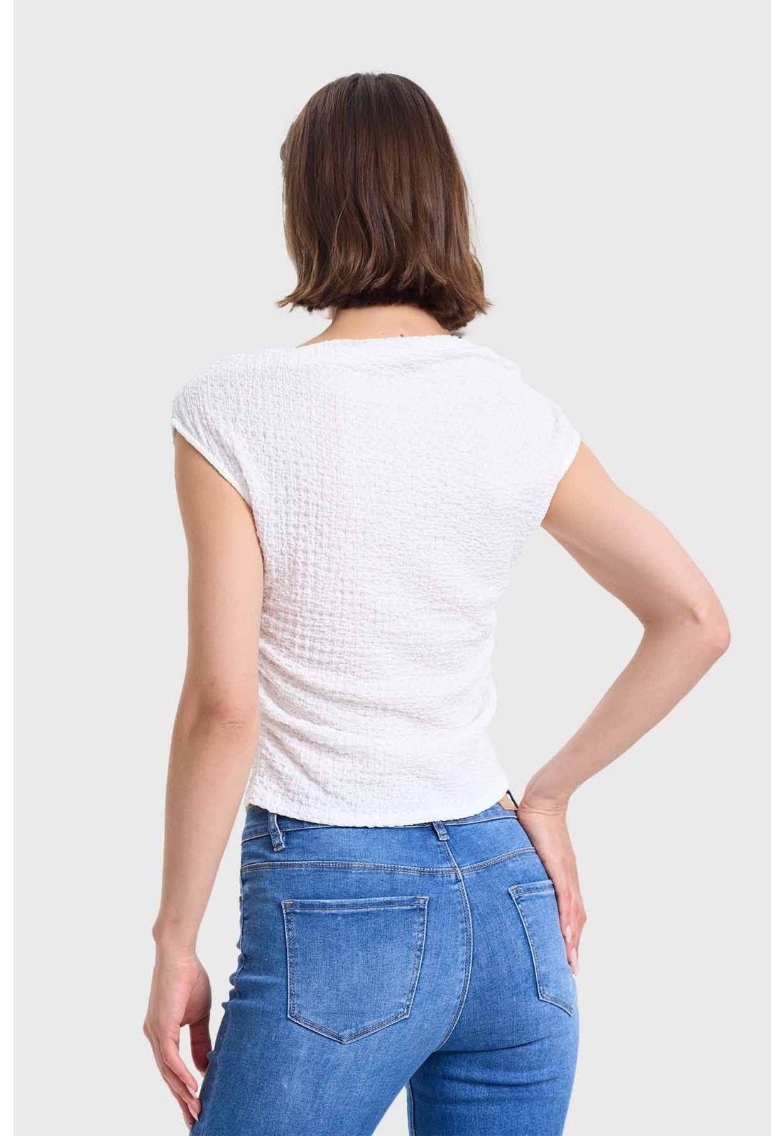 Polera Mujer Bardot Text Blanco-2