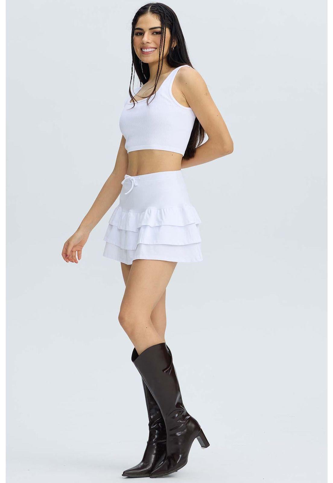 Falda Mujer Vuelos Blanco-0