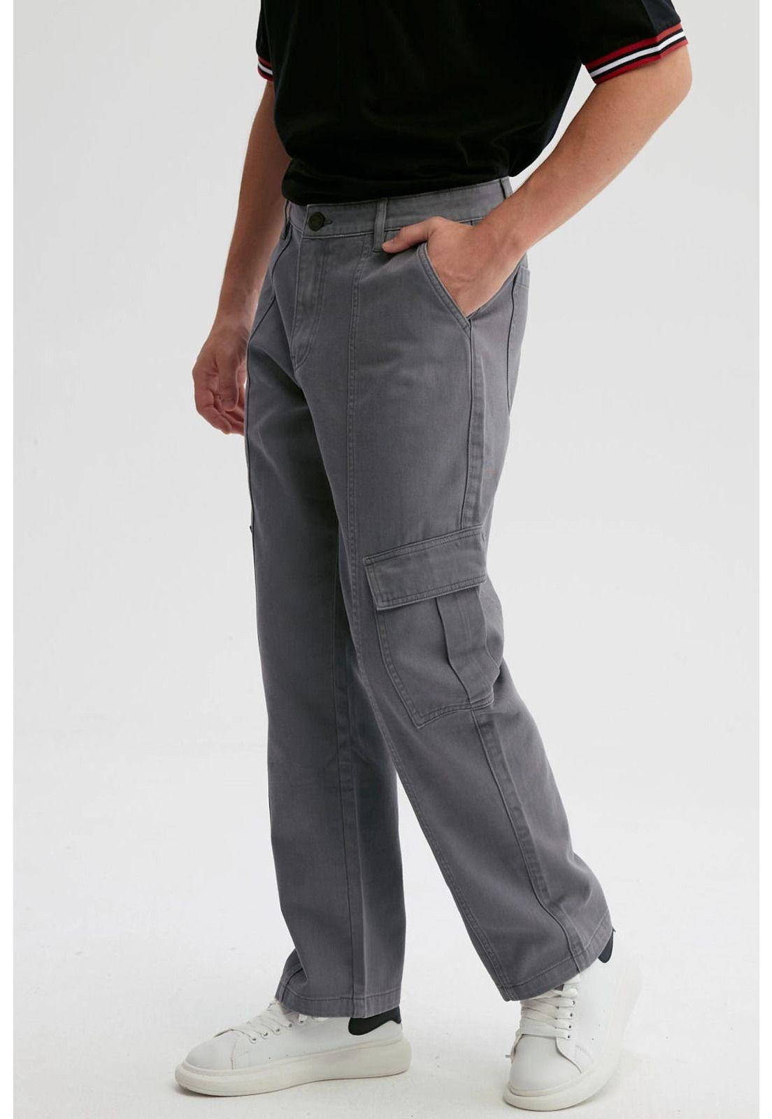 Jeans Hombre Doble Cargo Gris - ll-1