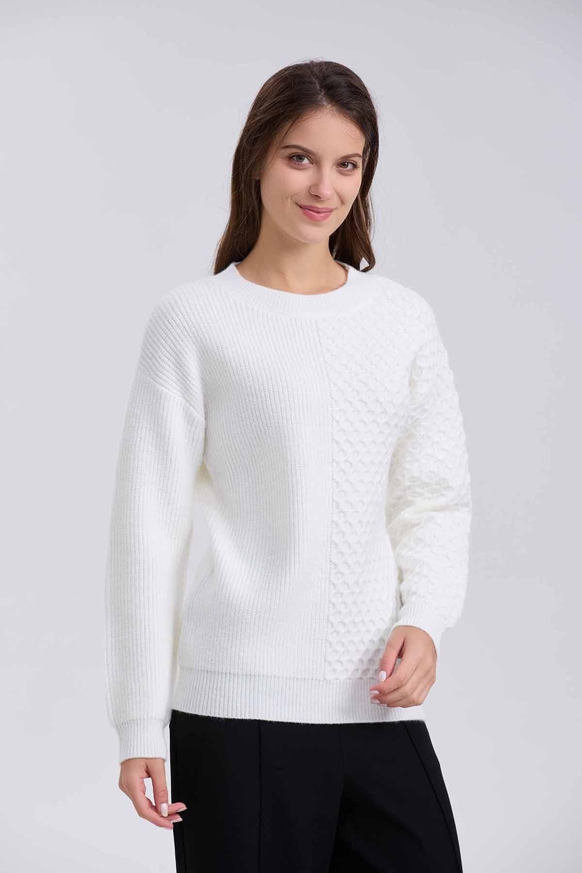 Sweater Mujer Mitad Crudo-0