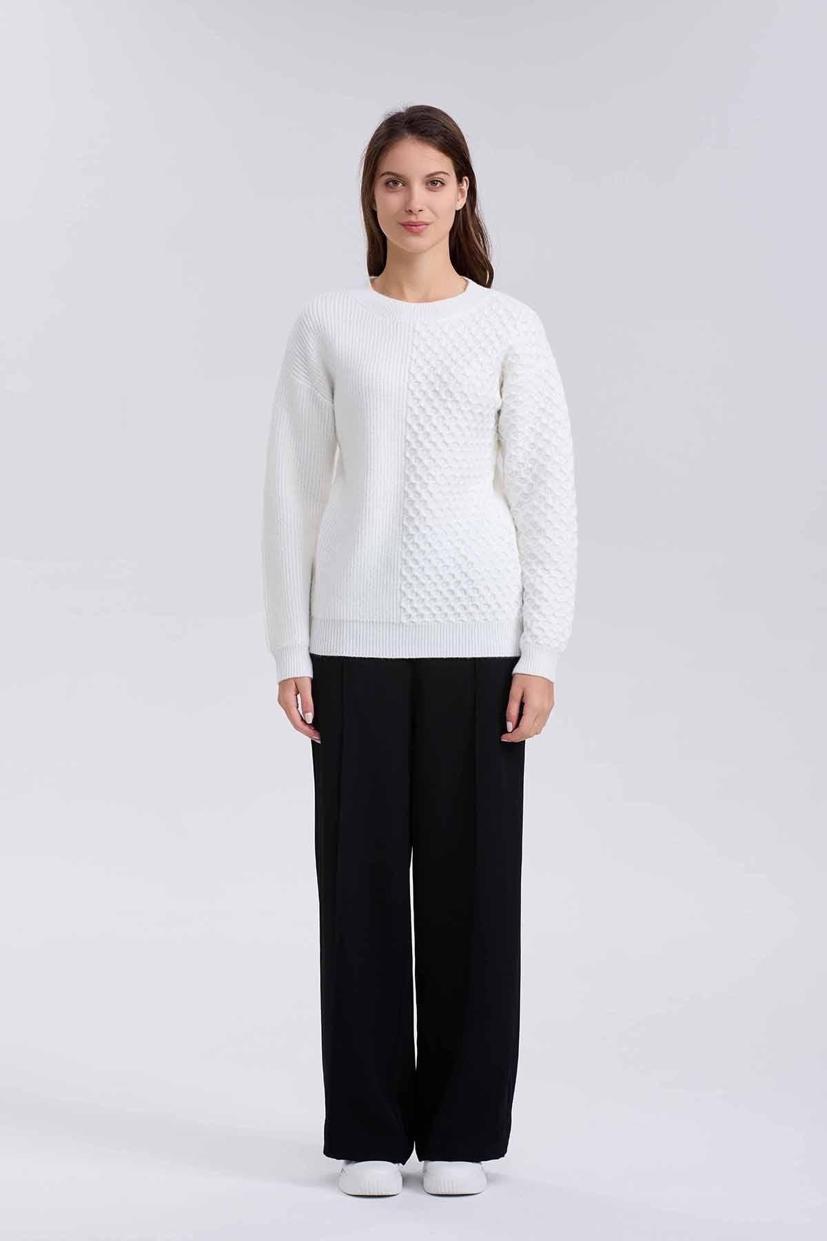 Sweater Mujer Mitad Crudo-3