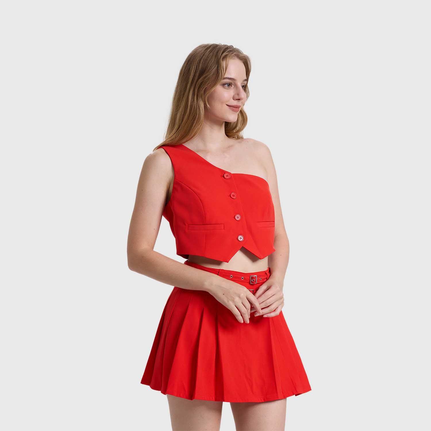 Blusa Mujer Gillette Asimétrico Rojo Fashions Park-1