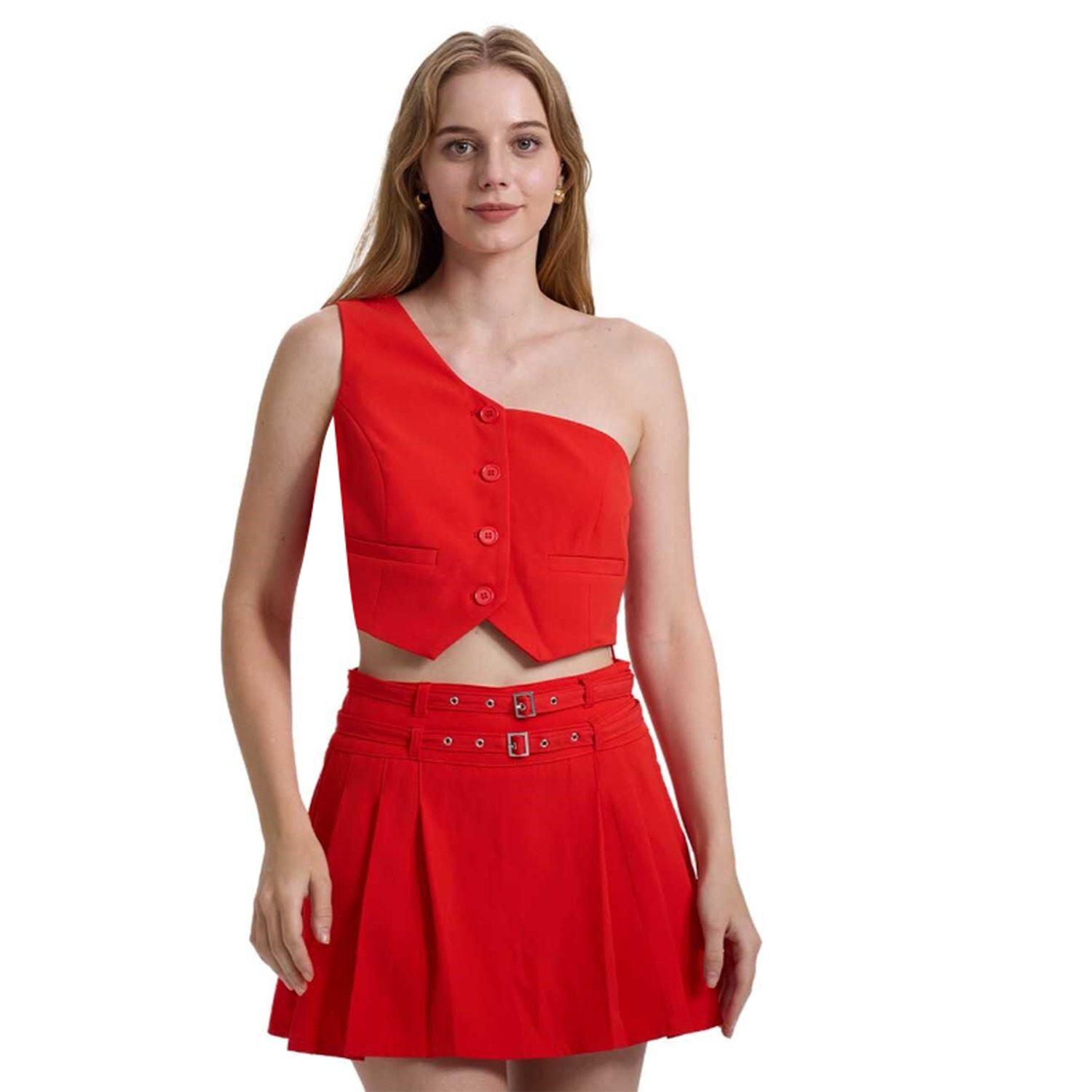 Blusa Mujer Gillette Asimétrico Rojo Fashions Park-0