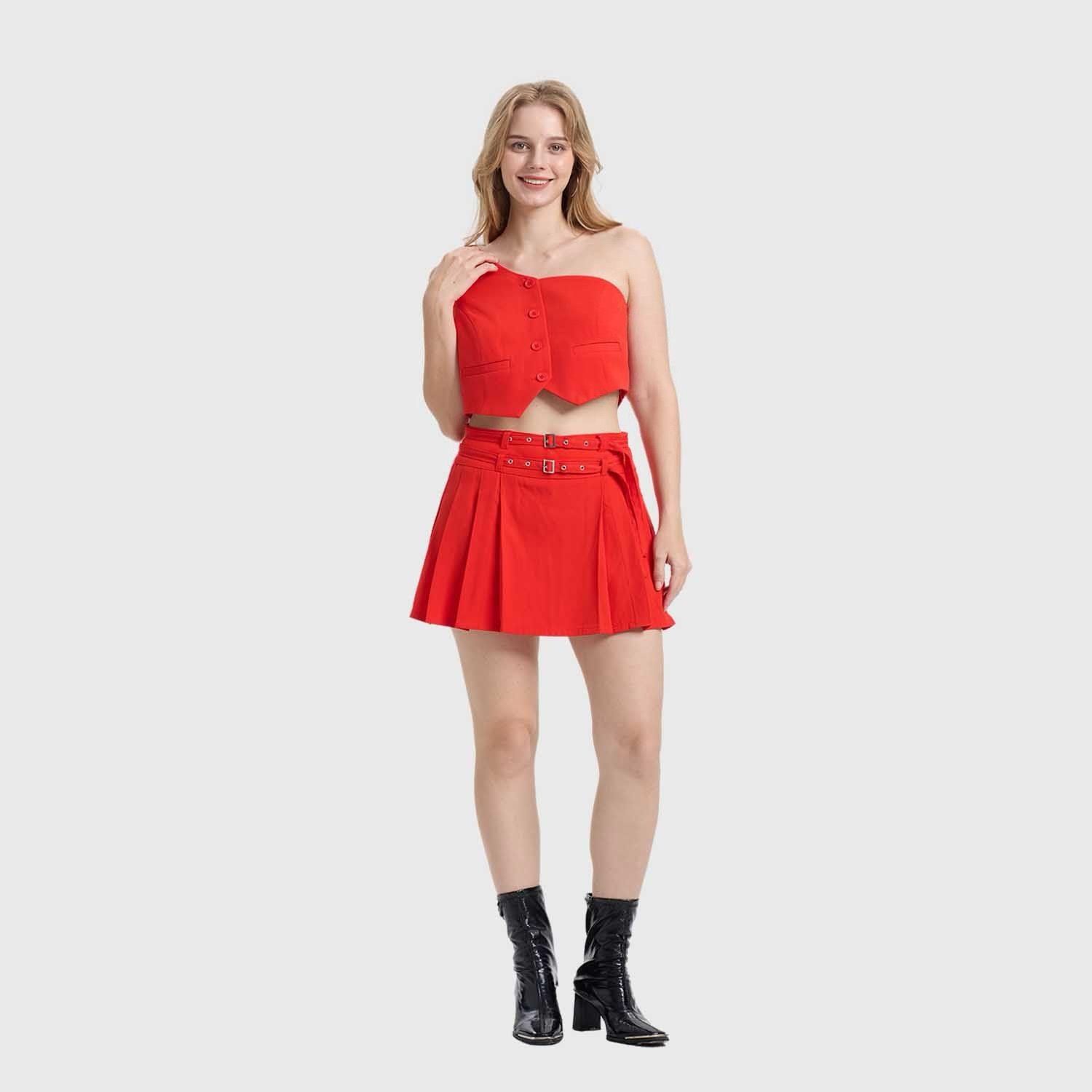 Blusa Mujer Gillette Asimétrico Rojo Fashions Park-3