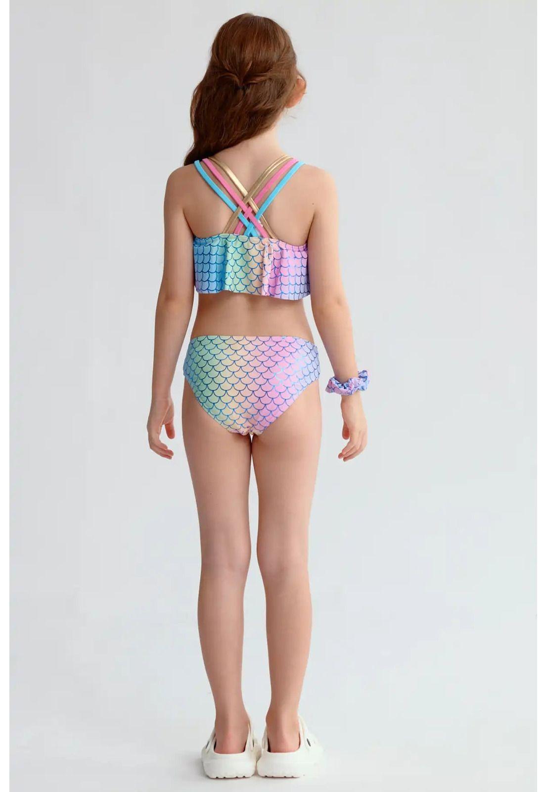 Traje De Baño Niña Full Print Azul-2