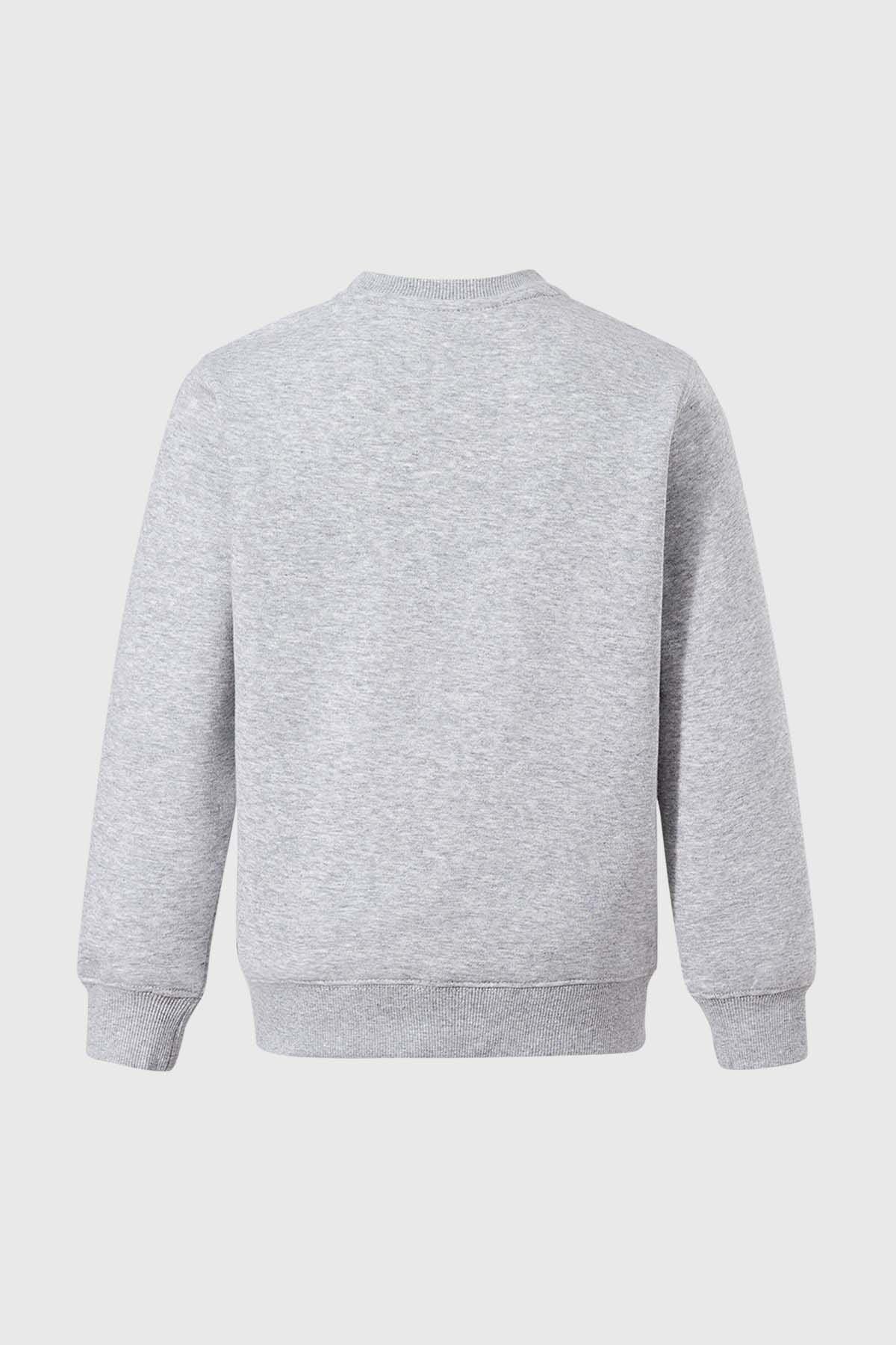 Polerón Niño Básico Con Print Gris-1