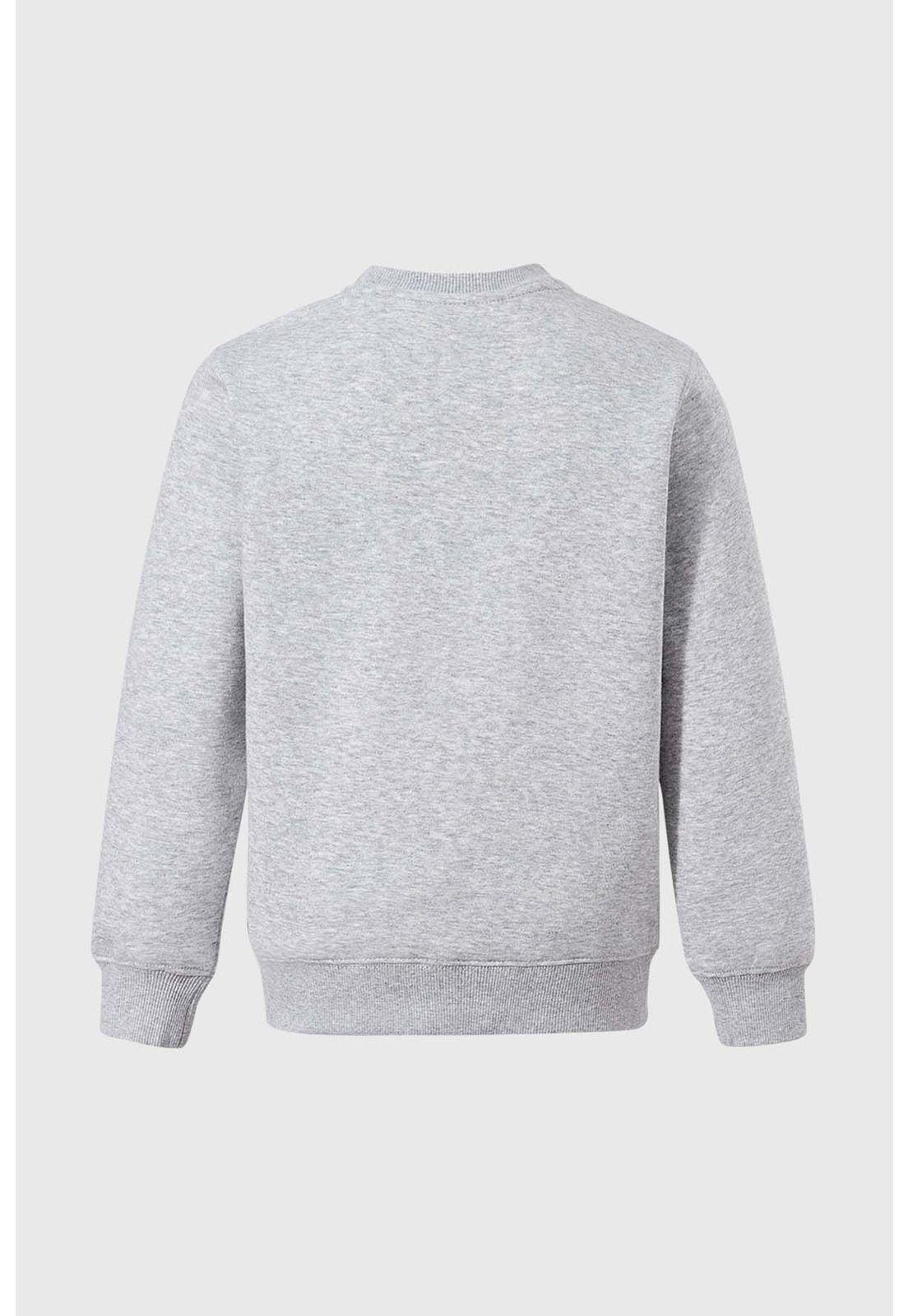 Polerón Niño Básico Con Print Gris-1