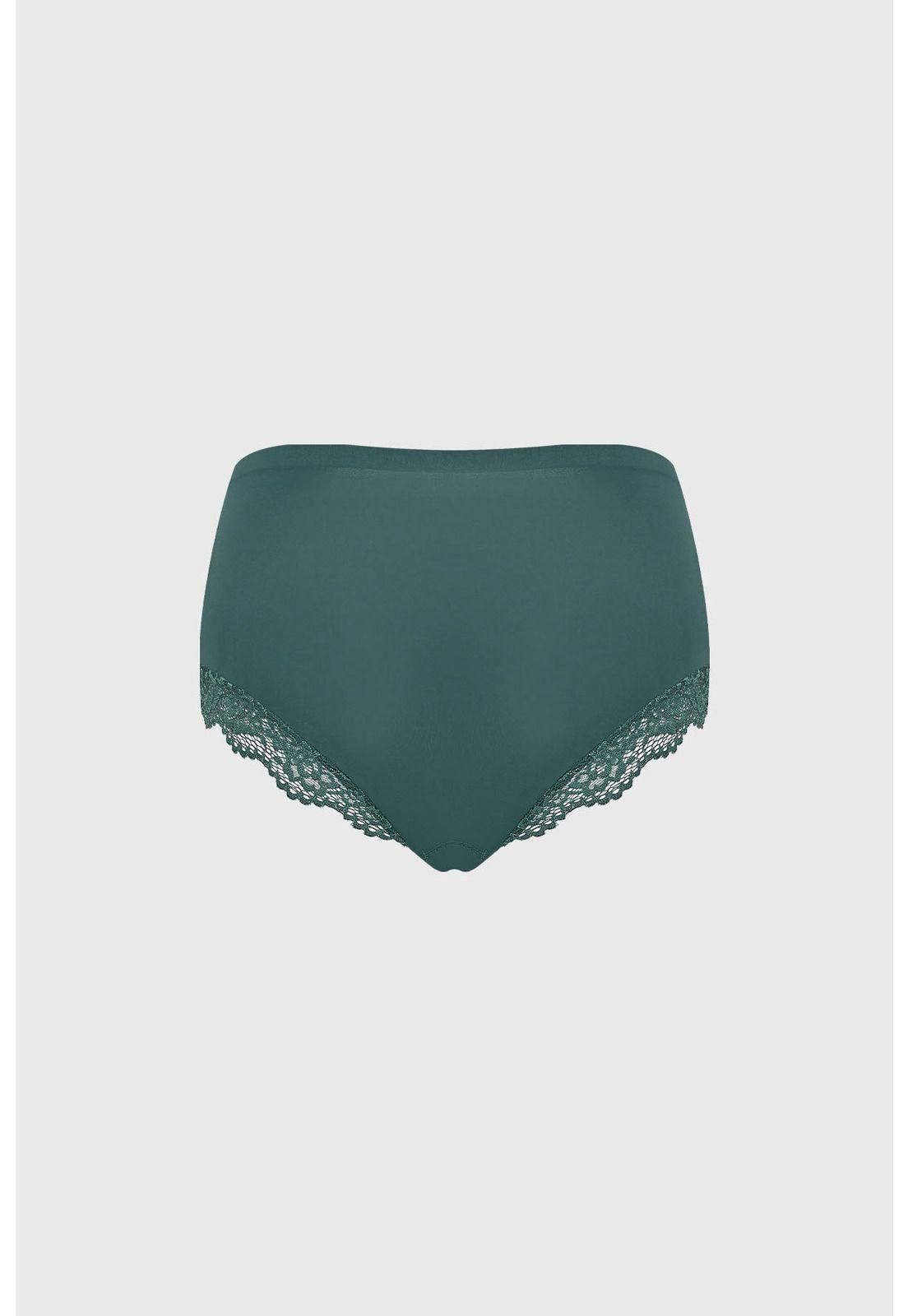 Calzón Mujer Tiro Alto Detalle Encaje Turquesa-1