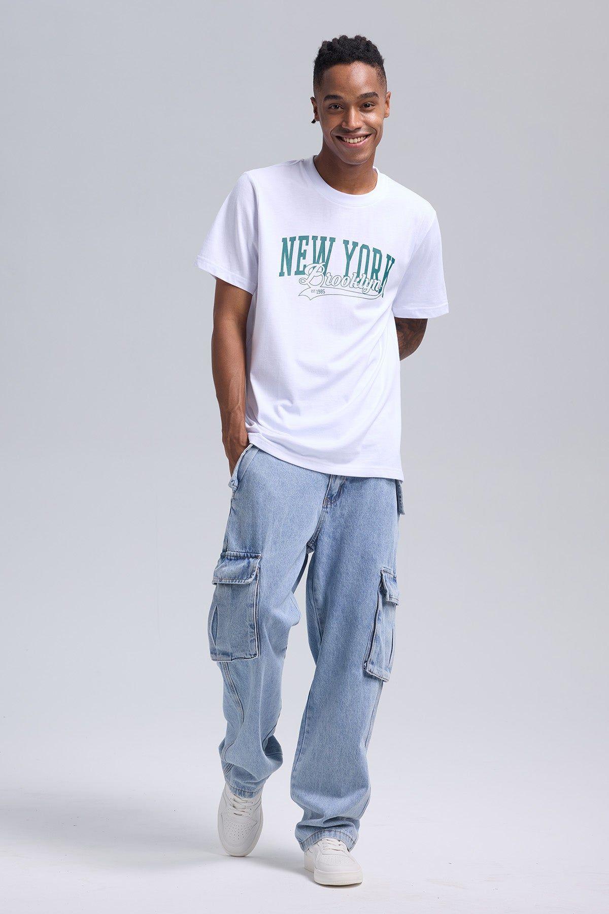 Polera Hombre Print Posicional Blanco-3