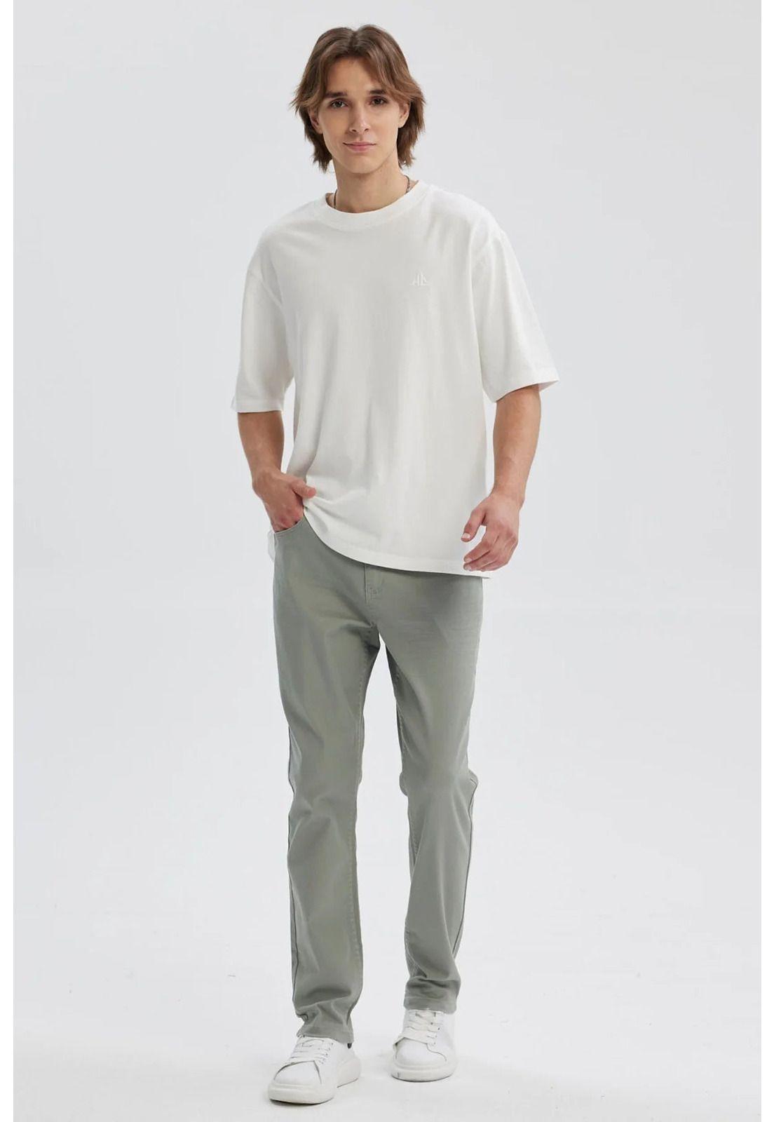 Jeans Hombre Slim Color Verde-3