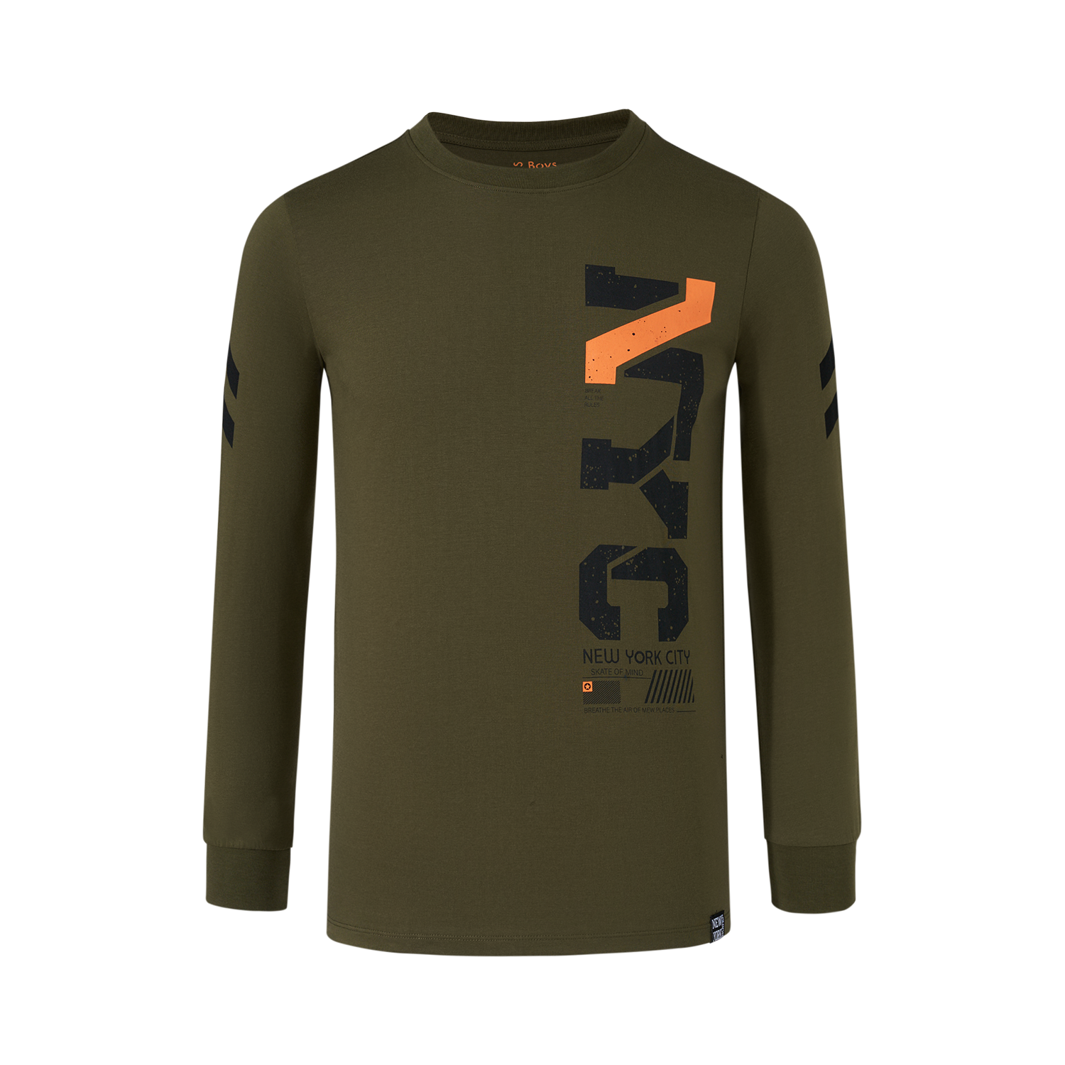 Polera Niño Con Print Verde Militar Fashion's Park-0