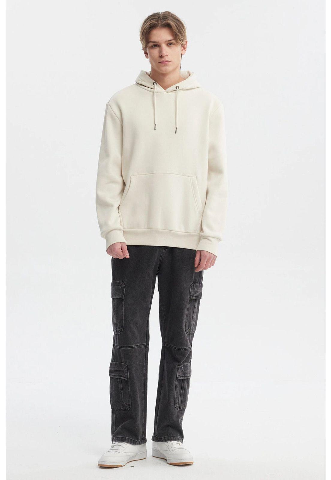 Polerón Hombre Hoodie Básico Beige - lV-3