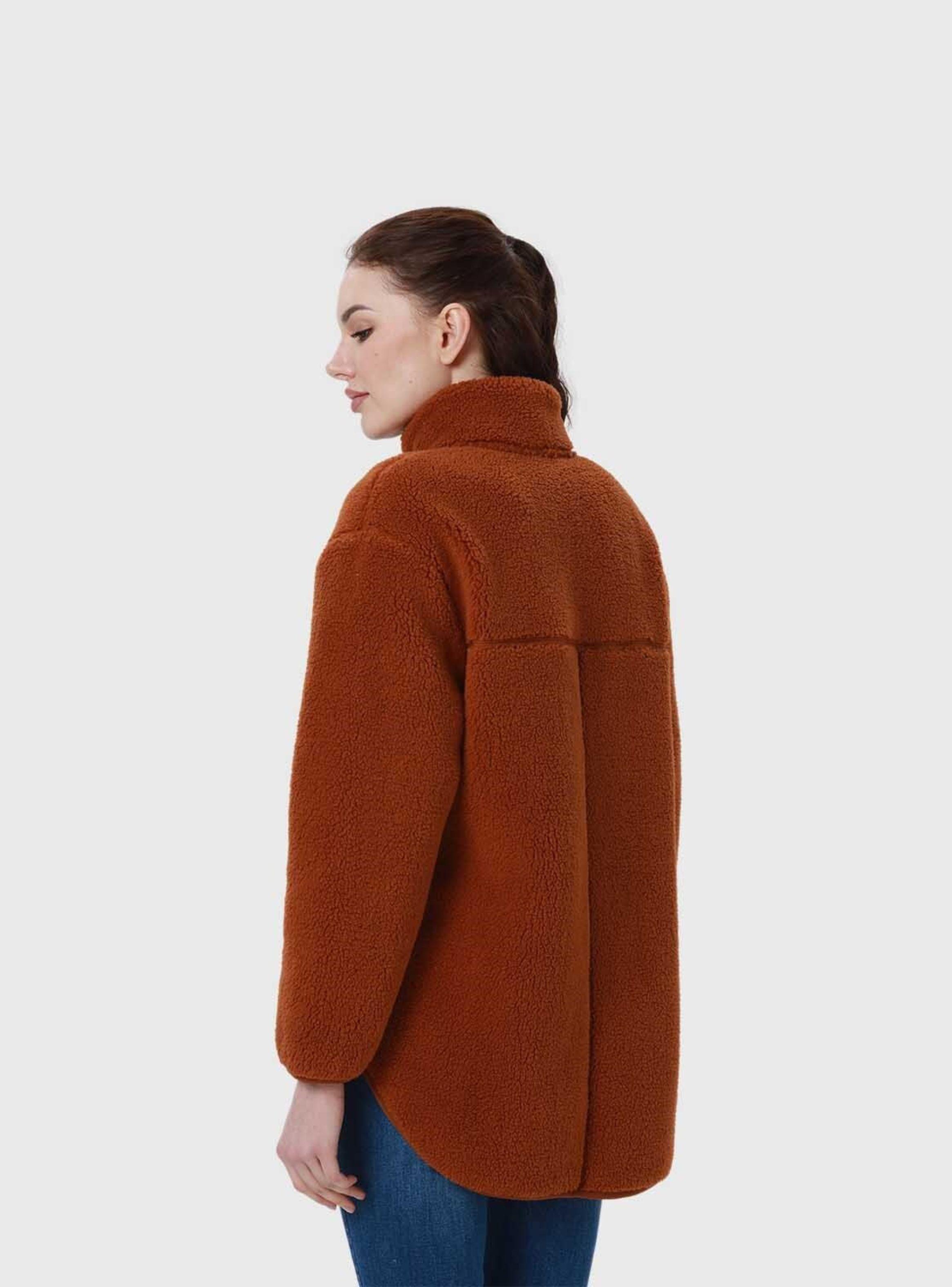 Polar Mujer Tipo Chaqueta Bolsillo Camel Oscuro-2