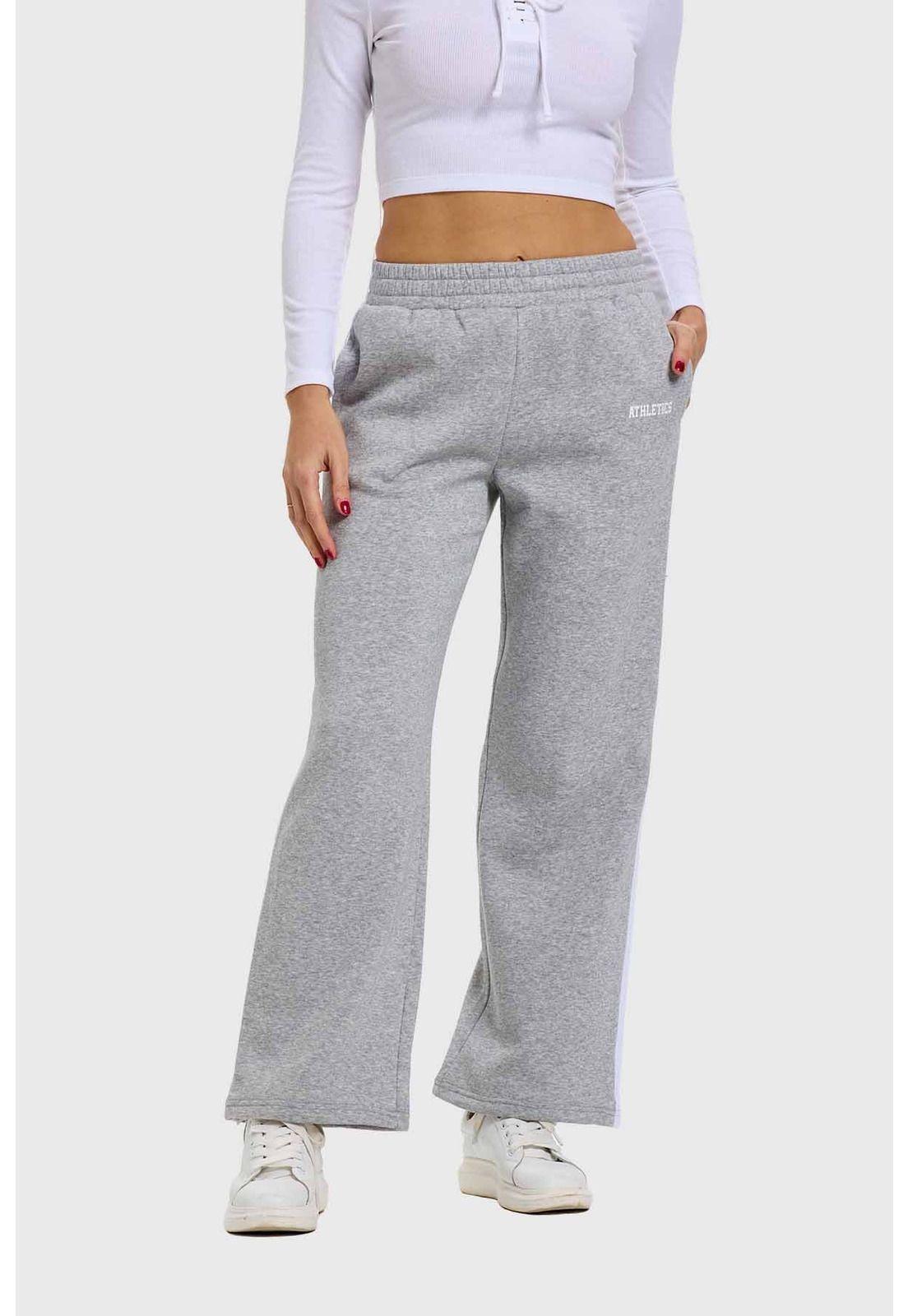Pantalón Mujer Rayas Gris-0