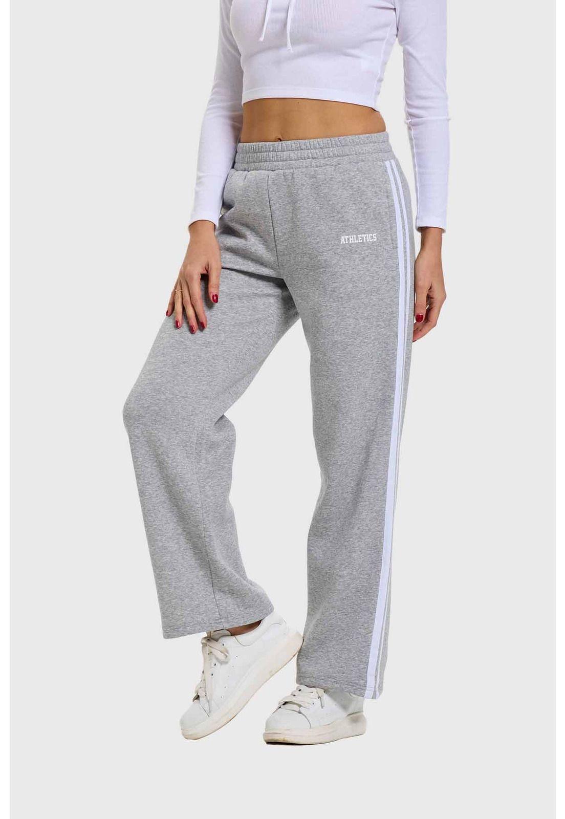 Pantalón Mujer Rayas Gris-1