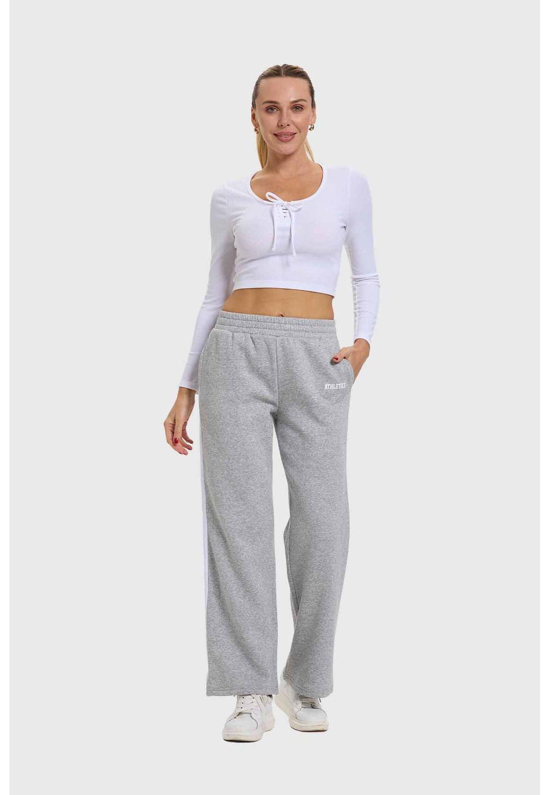 Pantalón Mujer Rayas Gris-3