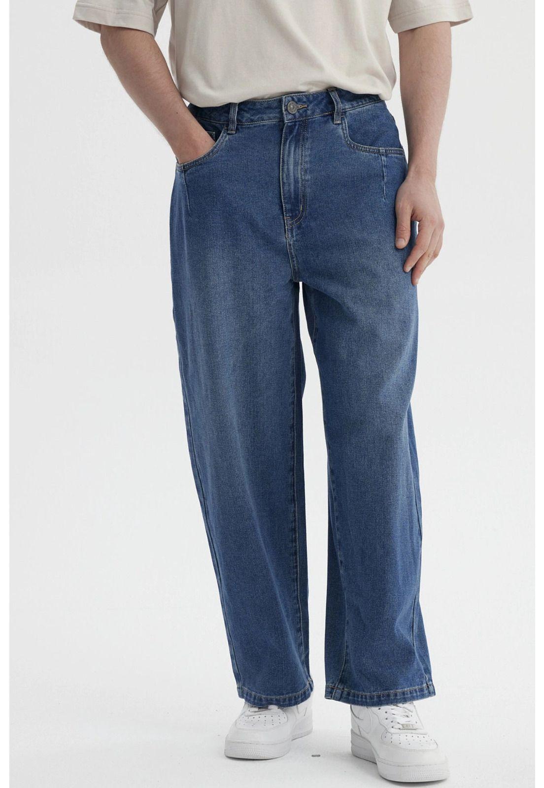 Jeans Hombre Baggy Retro Azul-0
