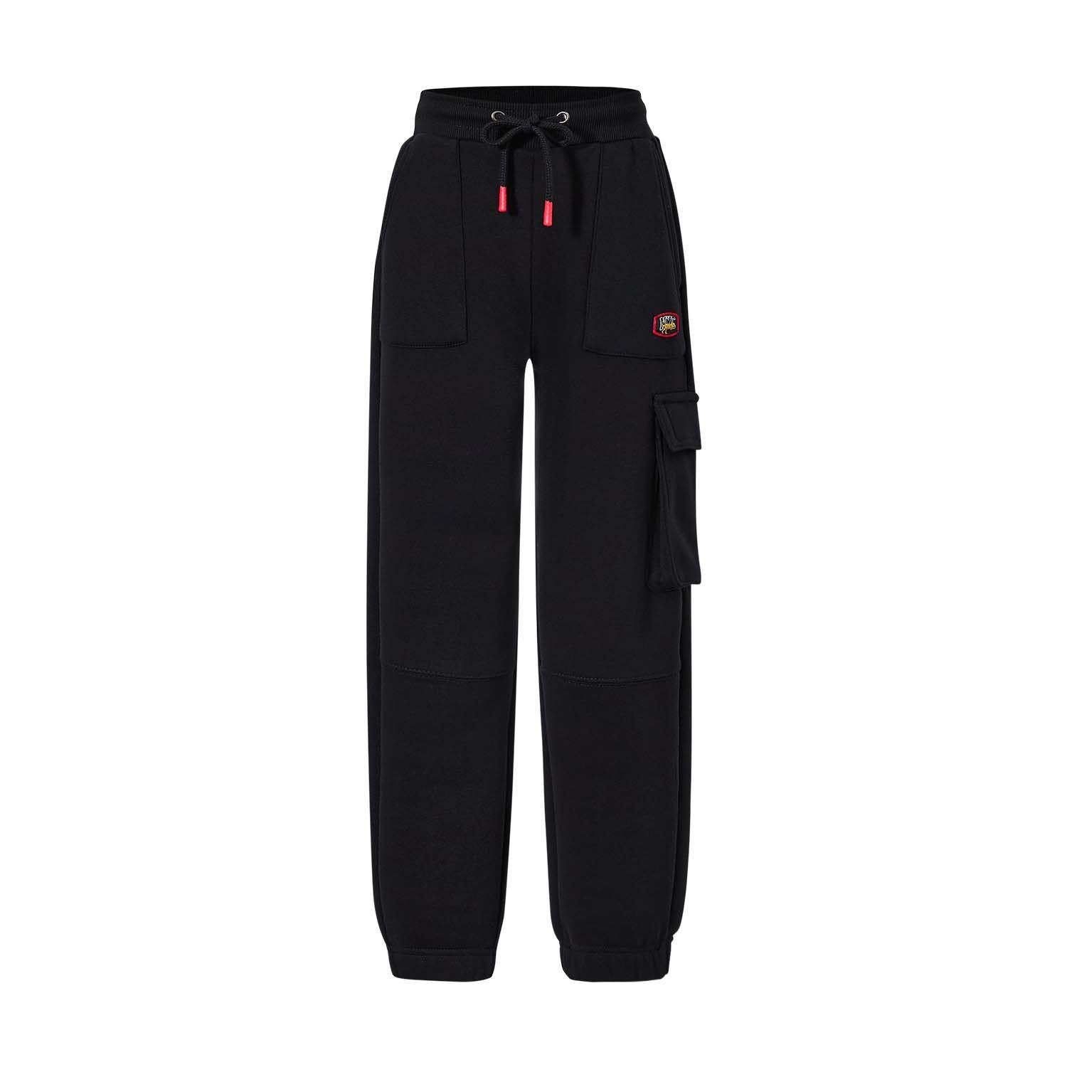 Pantalón Buzo Niño Cargo Con Cortes Negro-0