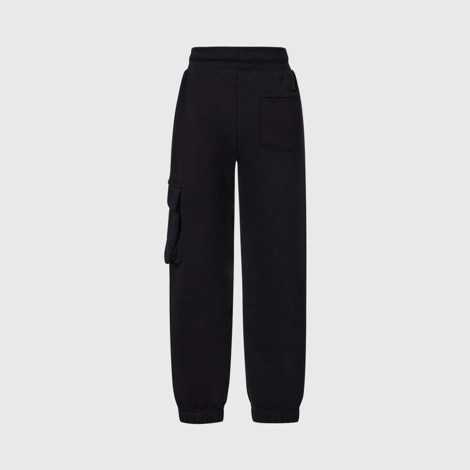 Pantalón Buzo Niño Cargo Con Cortes Negro-1