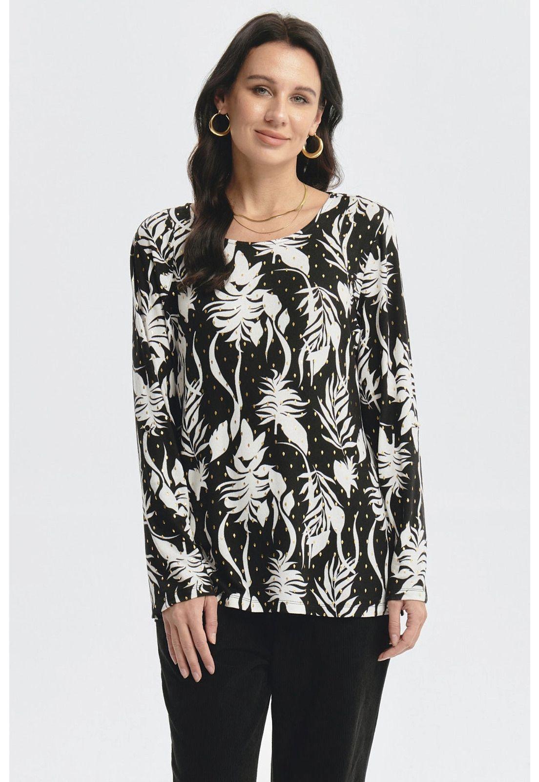 Polera Mujer Roll Up Print Negro-0