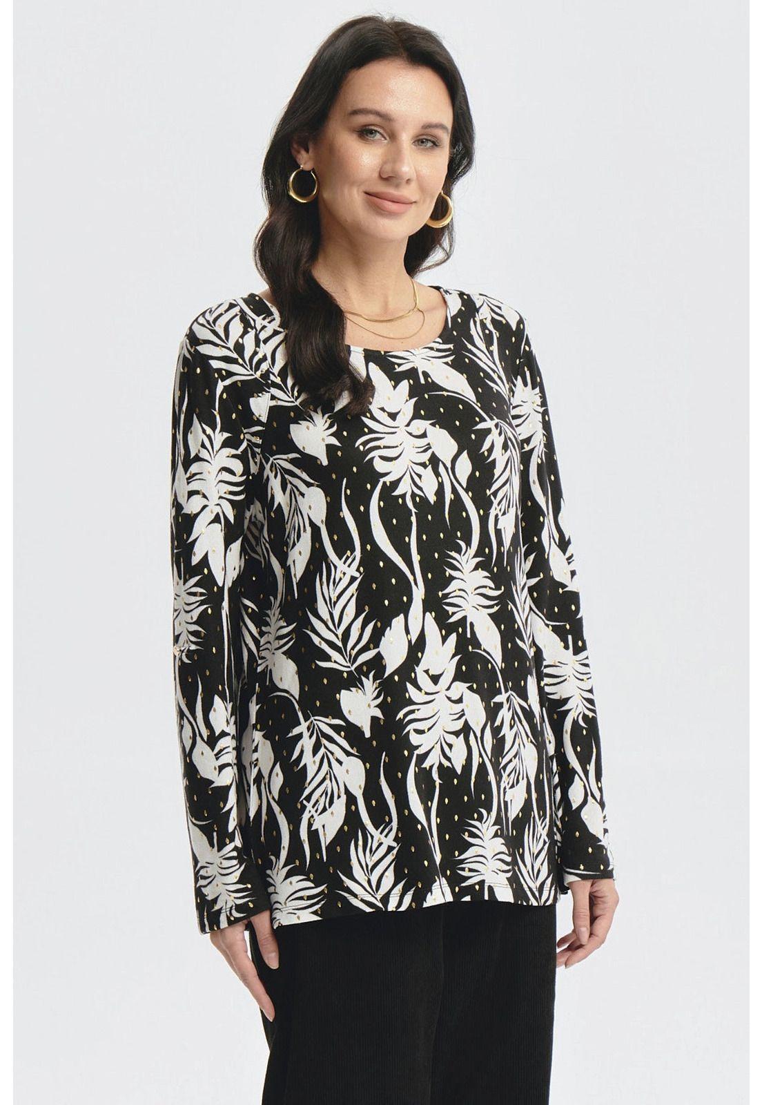 Polera Mujer Roll Up Print Negro-1