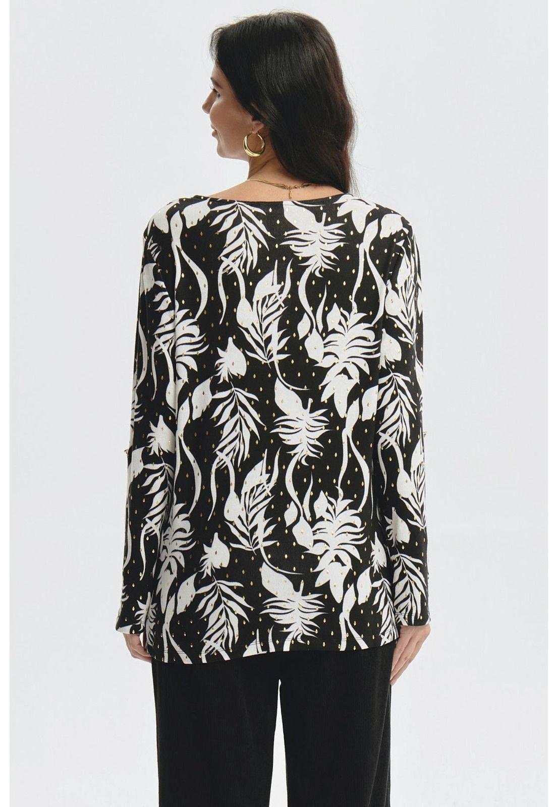 Polera Mujer Roll Up Print Negro-2