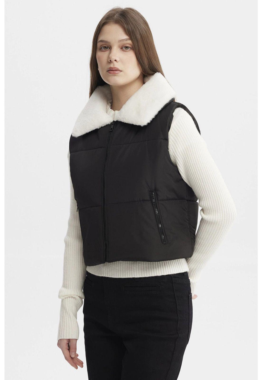 Parka Mujer Liso Full Zipper Negro-1