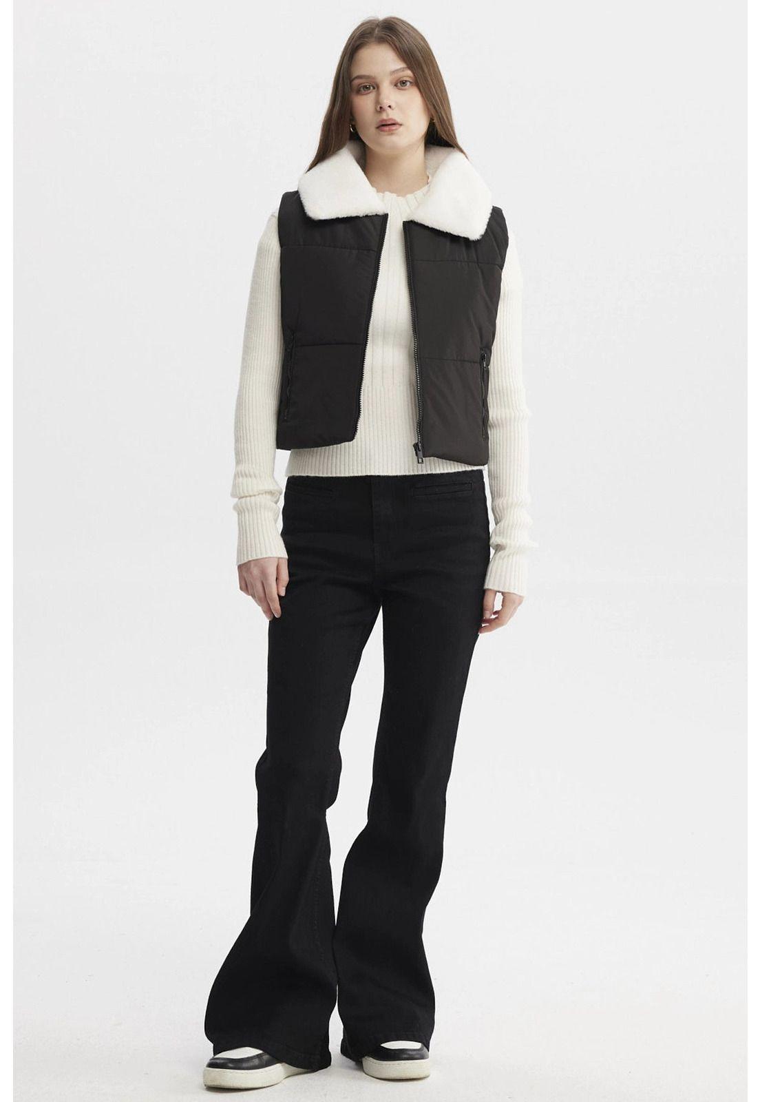 Parka Mujer Liso Full Zipper Negro-3