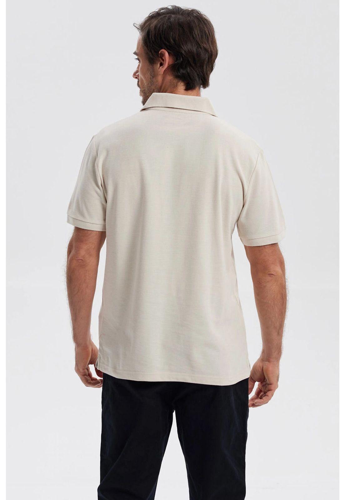 Polera Hombre Piqué Básica Lisa Beige - V-2