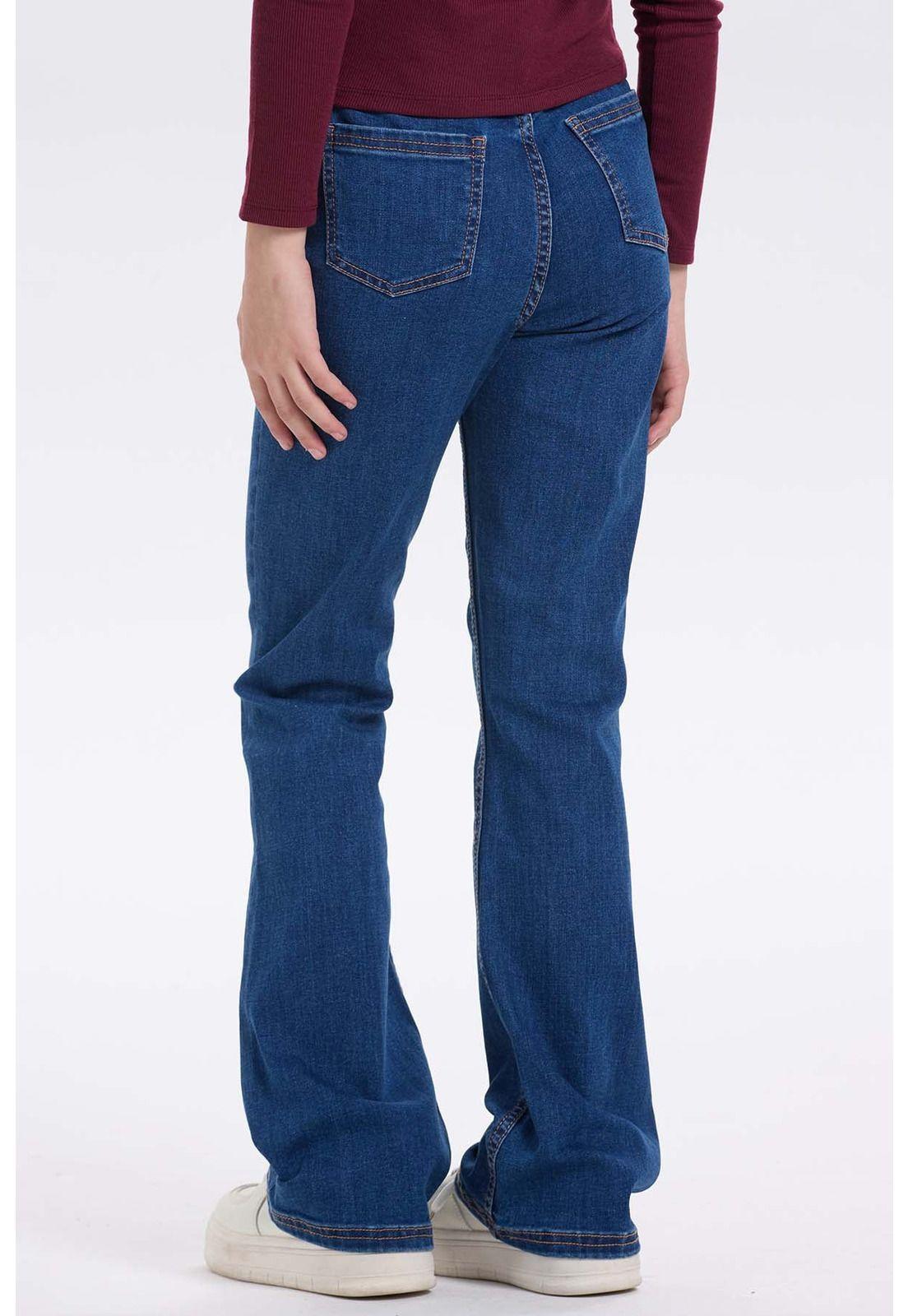Jeans Niña Básico Flare Azul-2