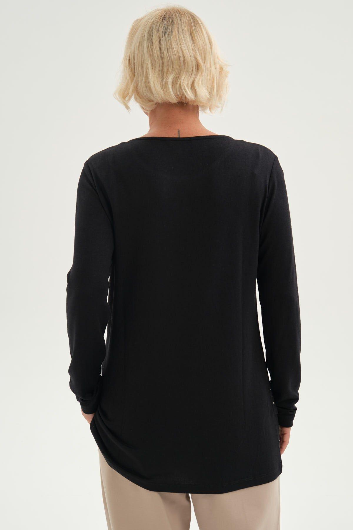 Polera Mujer Estampado Negro-2