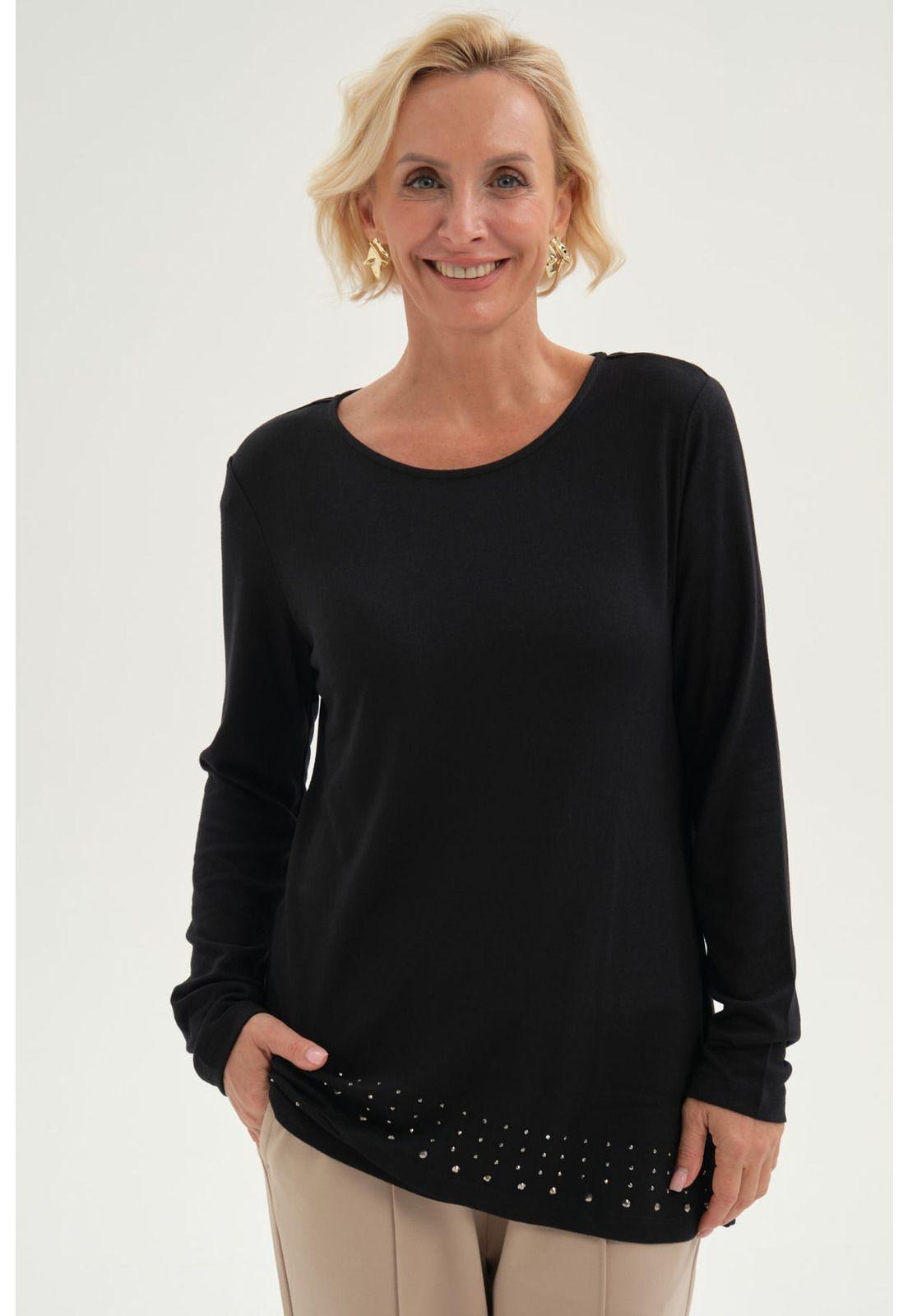 Polera Mujer Estampado Negro-0