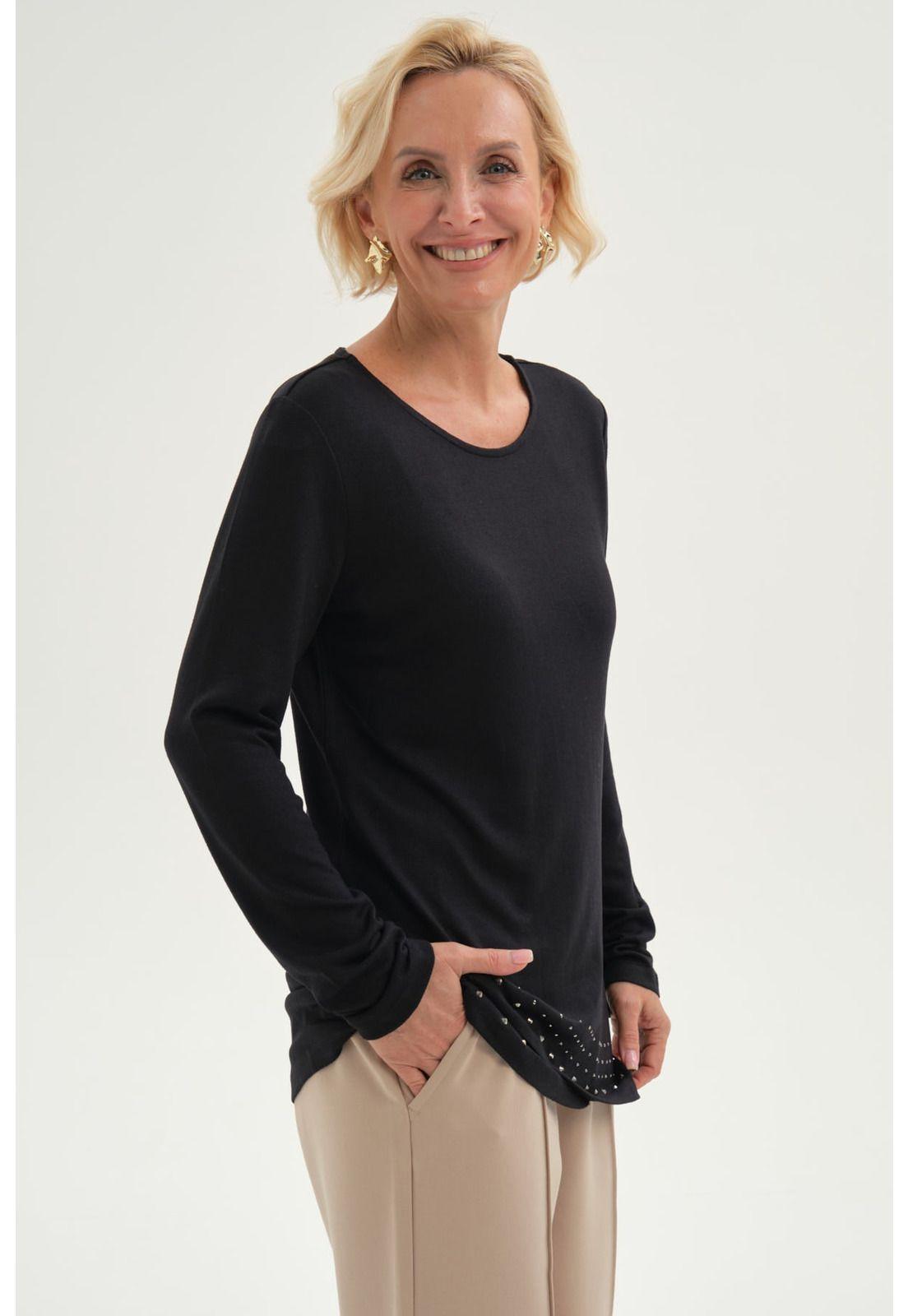 Polera Mujer Estampado Negro-1