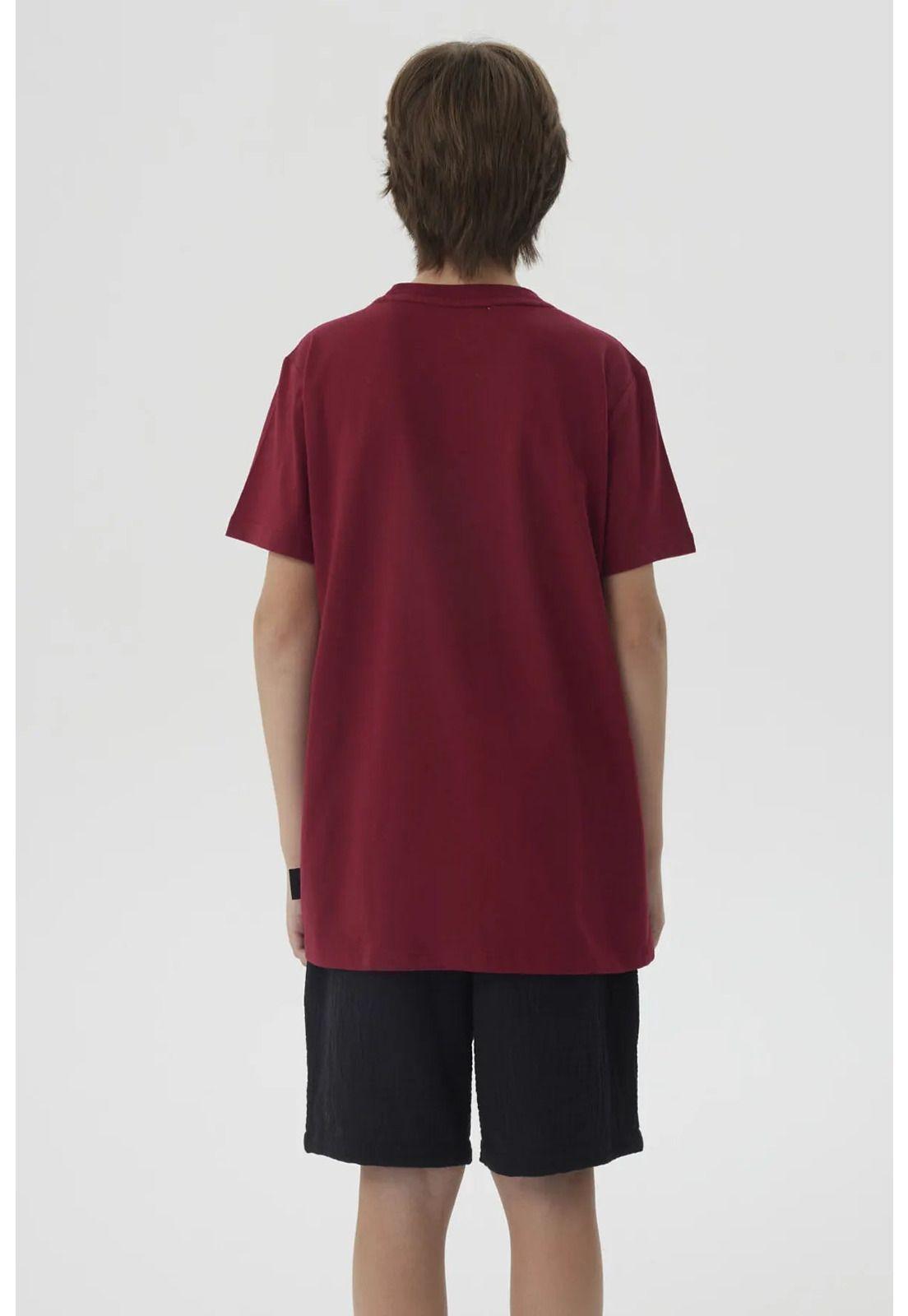 Polera Niño Letras Bordadas Burdeo-2