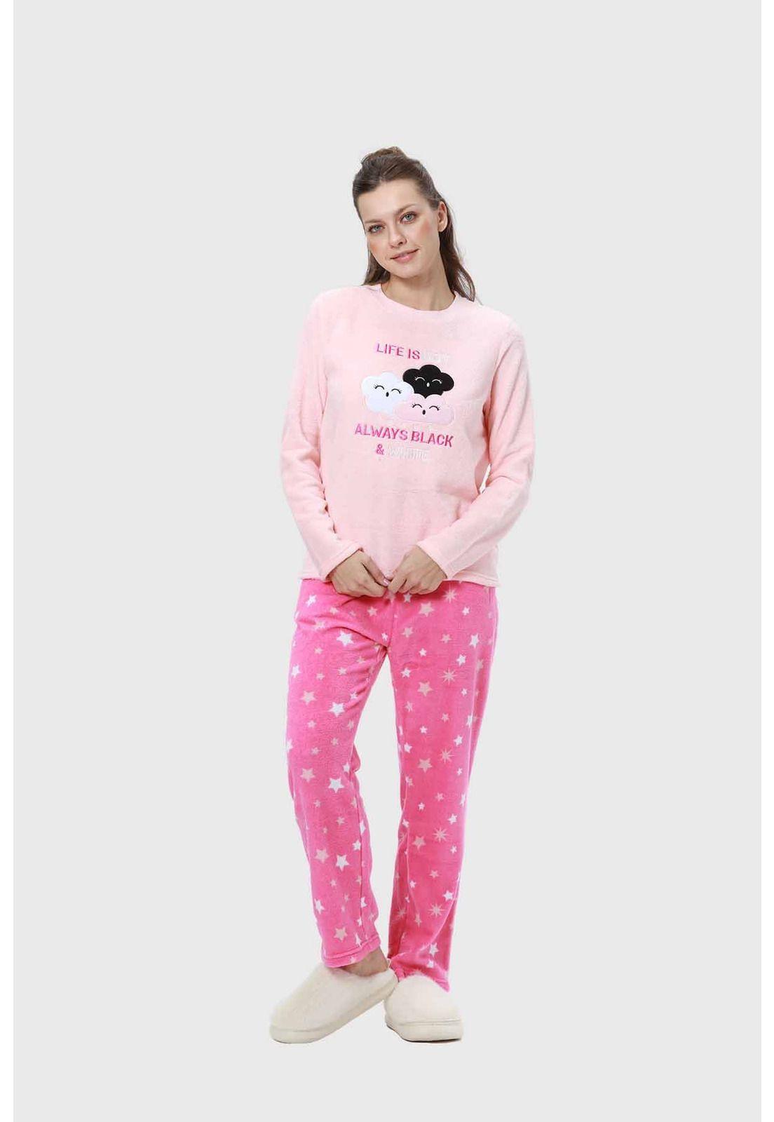 Pijama Mujer Polar Rosado - ll-0
